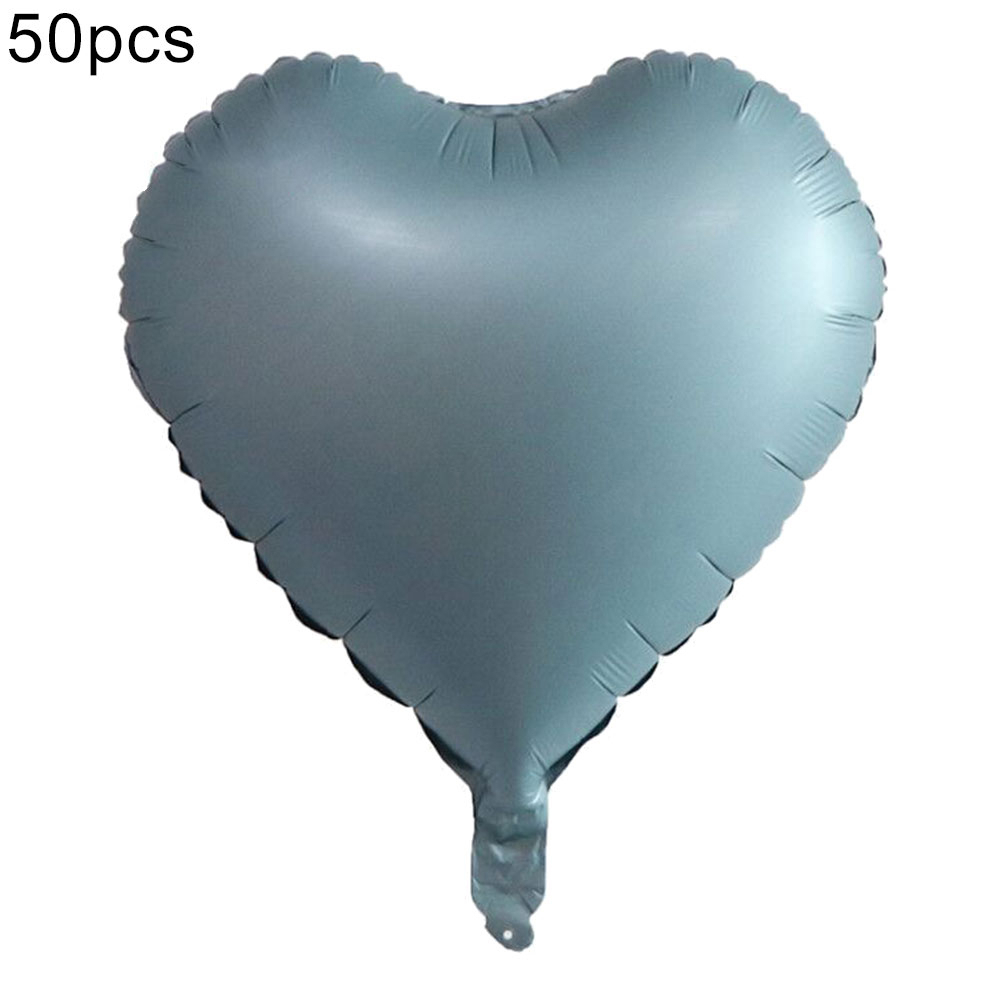 50Pcs 18inch Big Star Love Heart Round Foil Balloon Birthday Wedding Party Decor - grey, 2