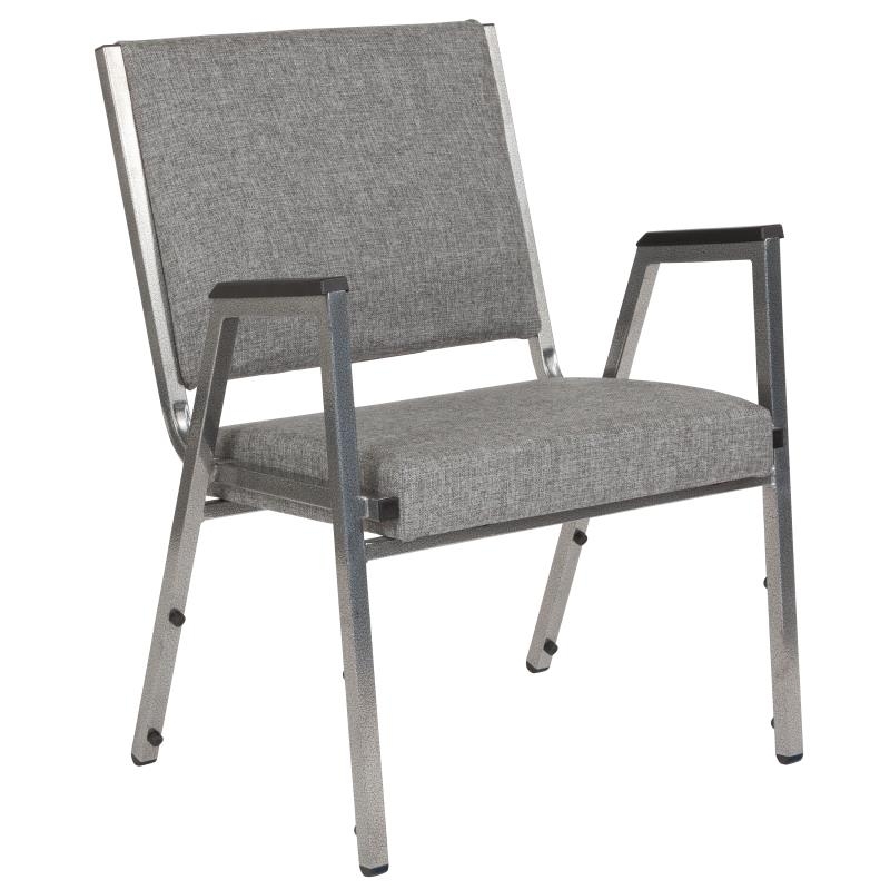 HERCULES Series 1000 Lb. Rated Gray Antimicrobial Fabric Bariatric Medical Reception Arm Chair