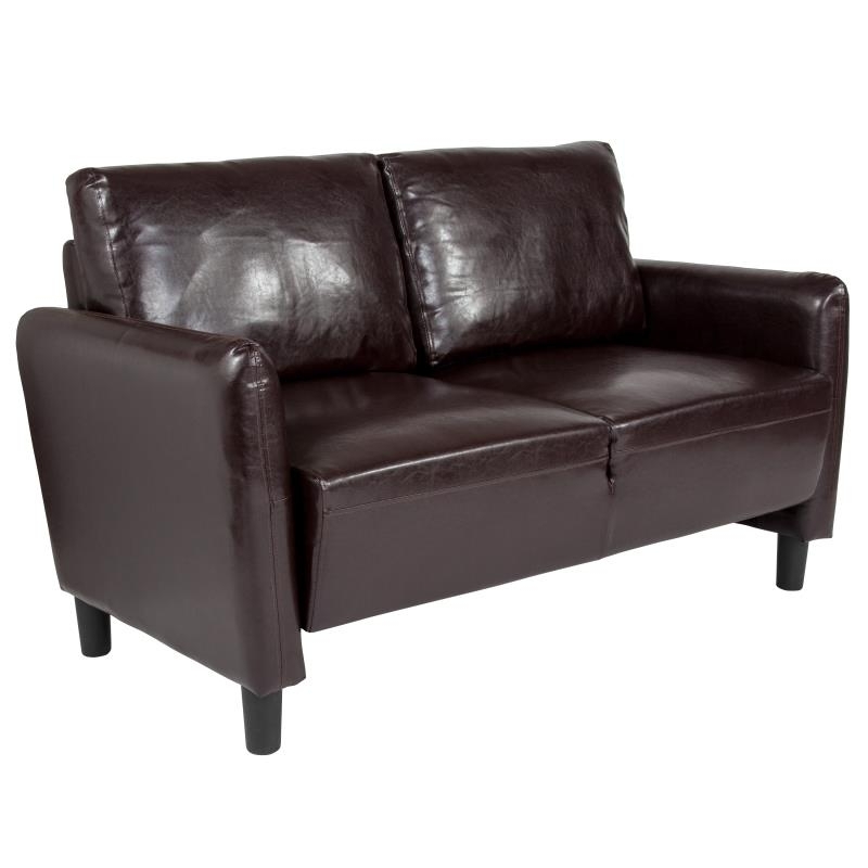 Candler Park Upholstered Loveseat In Brown LeatherSoft
