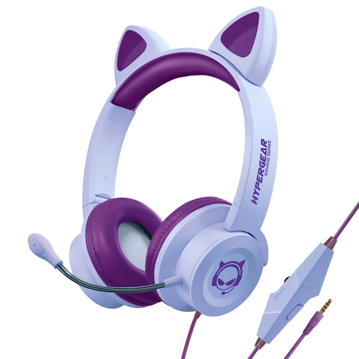 HyperGear Kombat Kitty Gaming Headset With Detachable Mic - Purple