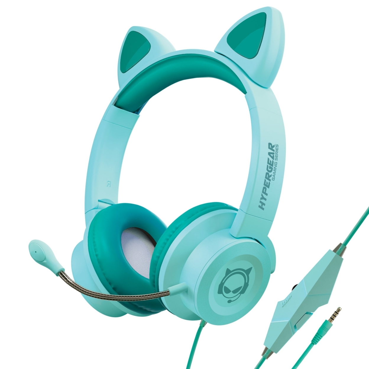 HyperGear Kombat Kitty Gaming Headset With Detachable Mic - Teal