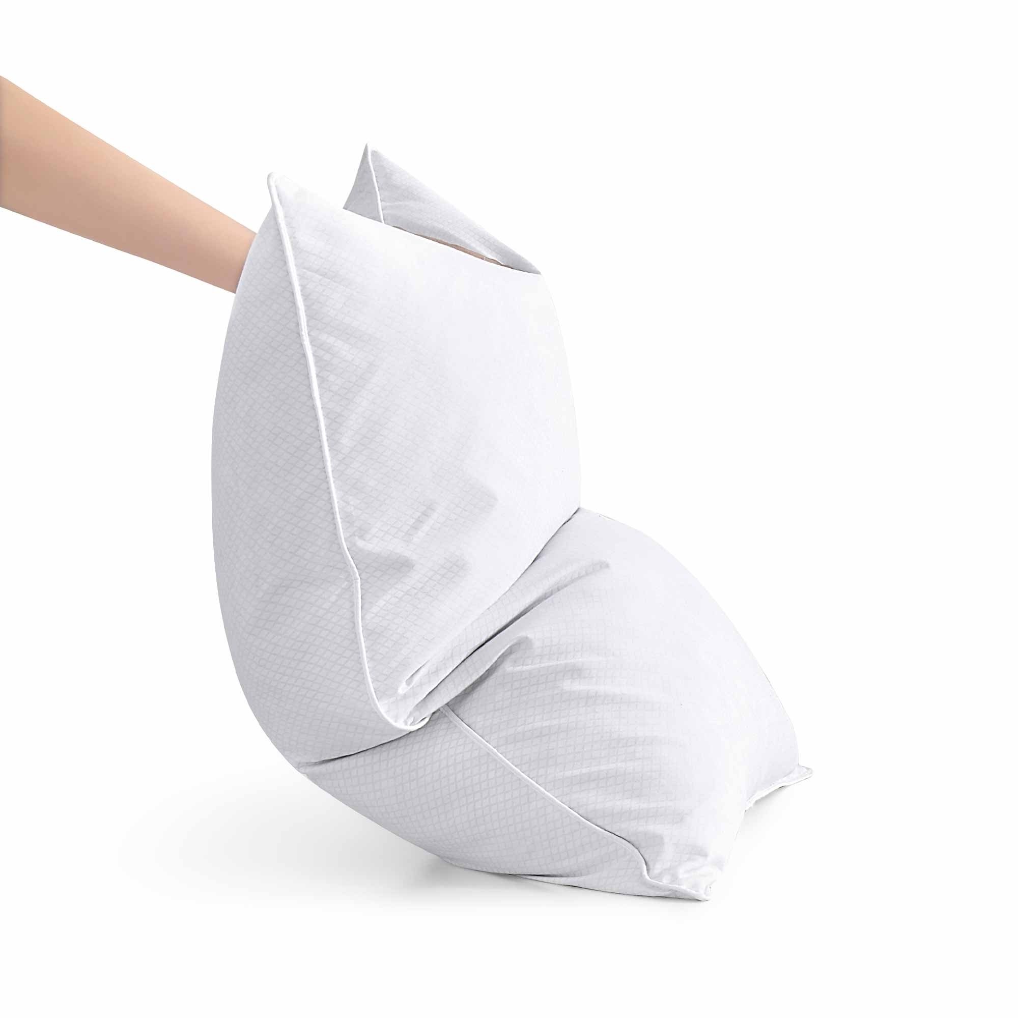 2 Pack Cooling Pillows For Side And Back Sleepers, Goose Down Feather Pillow - White, King