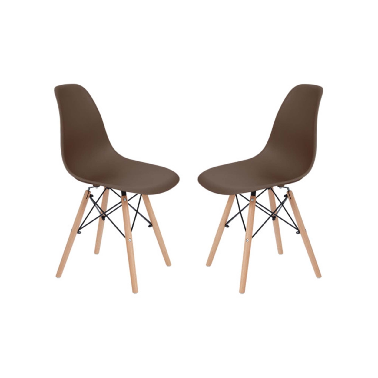 Allan Plastic Side Dining Chair w/ Wood Legs