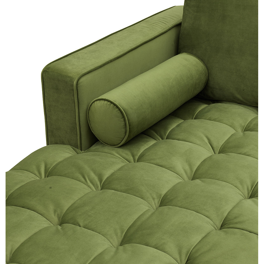 Bente Tufted Velvet Sectional Sofa - Green - Left Sectional