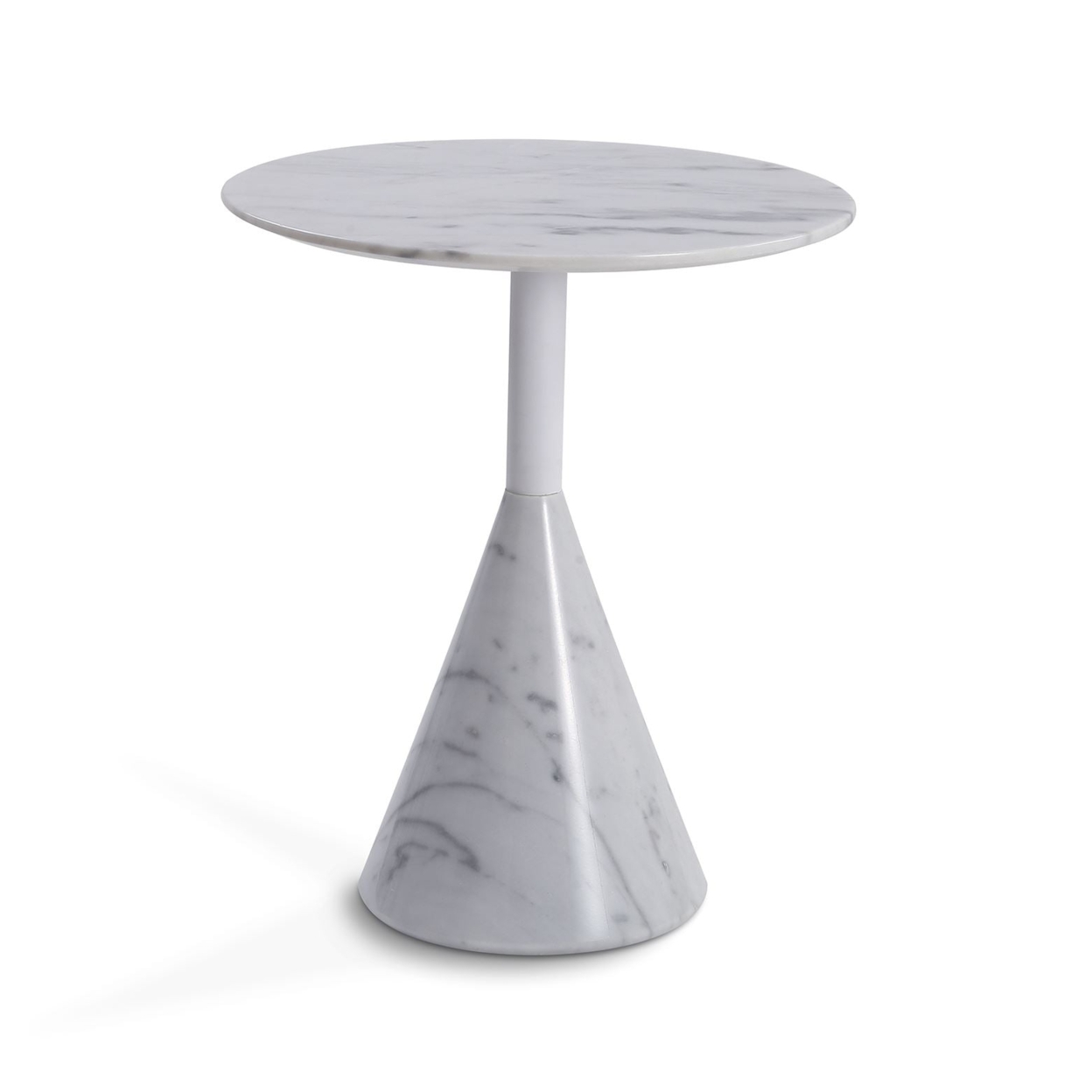 Cosette Marble Side Table - White, 50cm