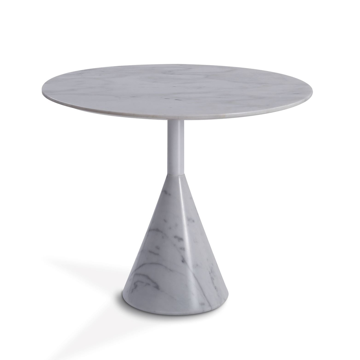 Cosette Marble Side Table - White, 70cm