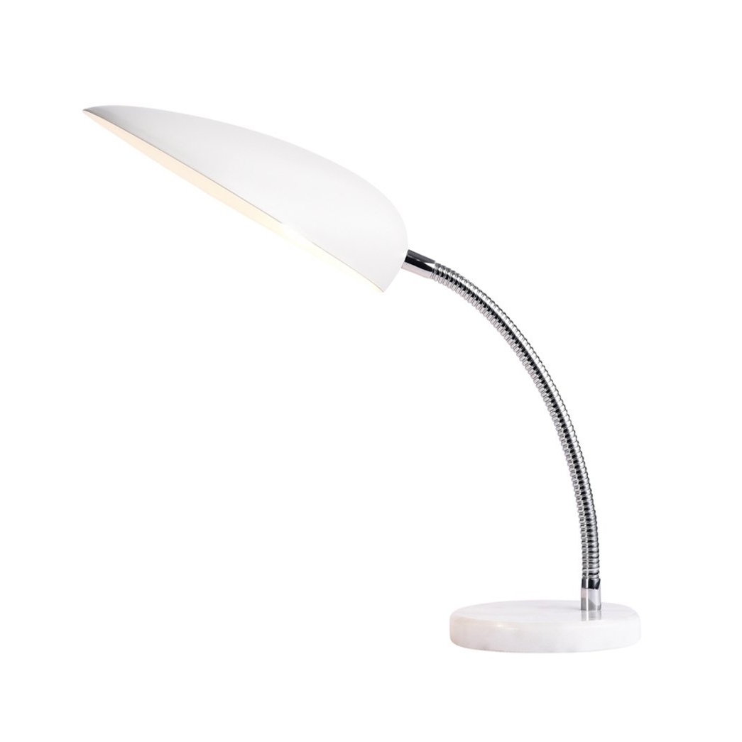 Filippa Table Lamp - Round Marble Base - White