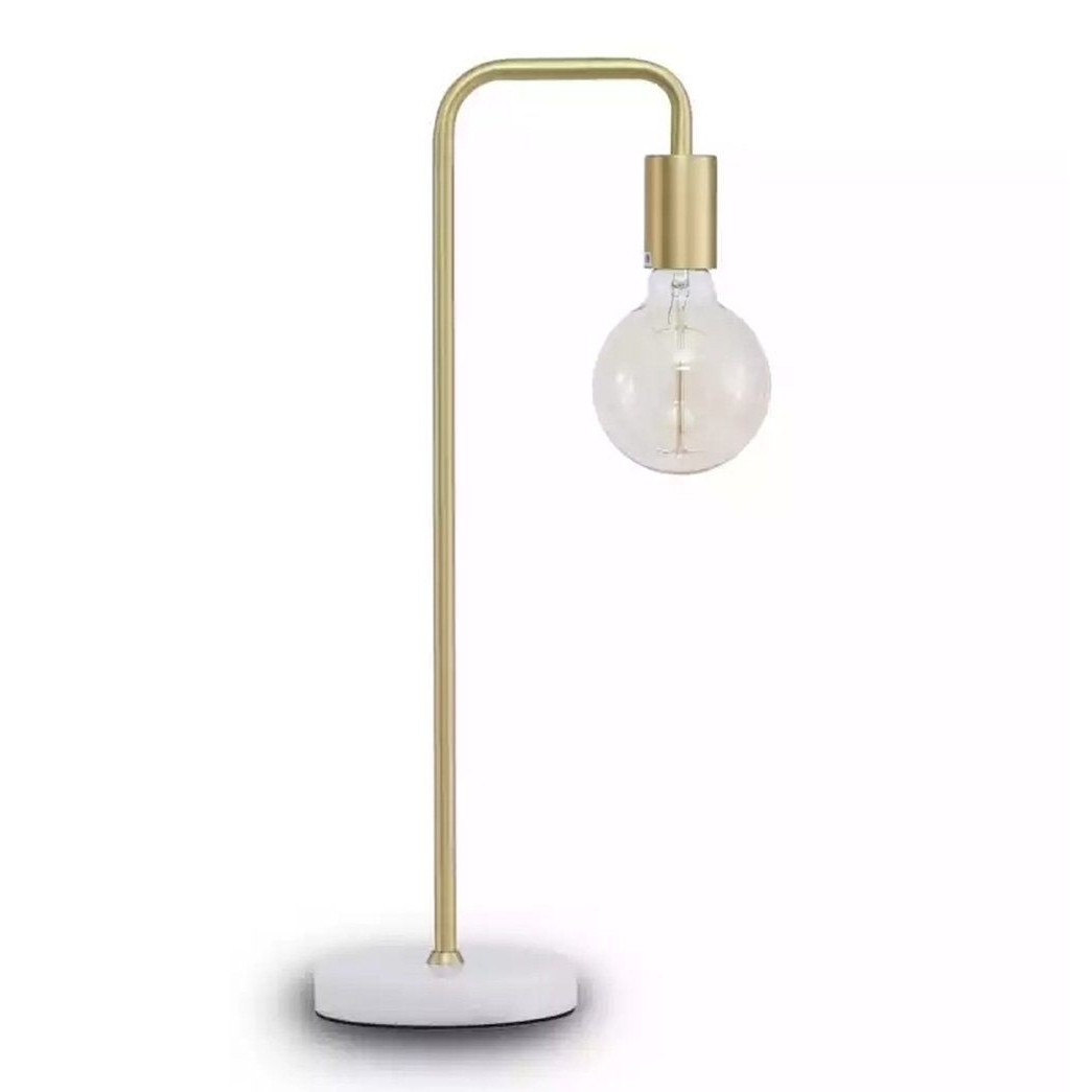 Rachel Single Arm Table Lamp - Marble Base - White