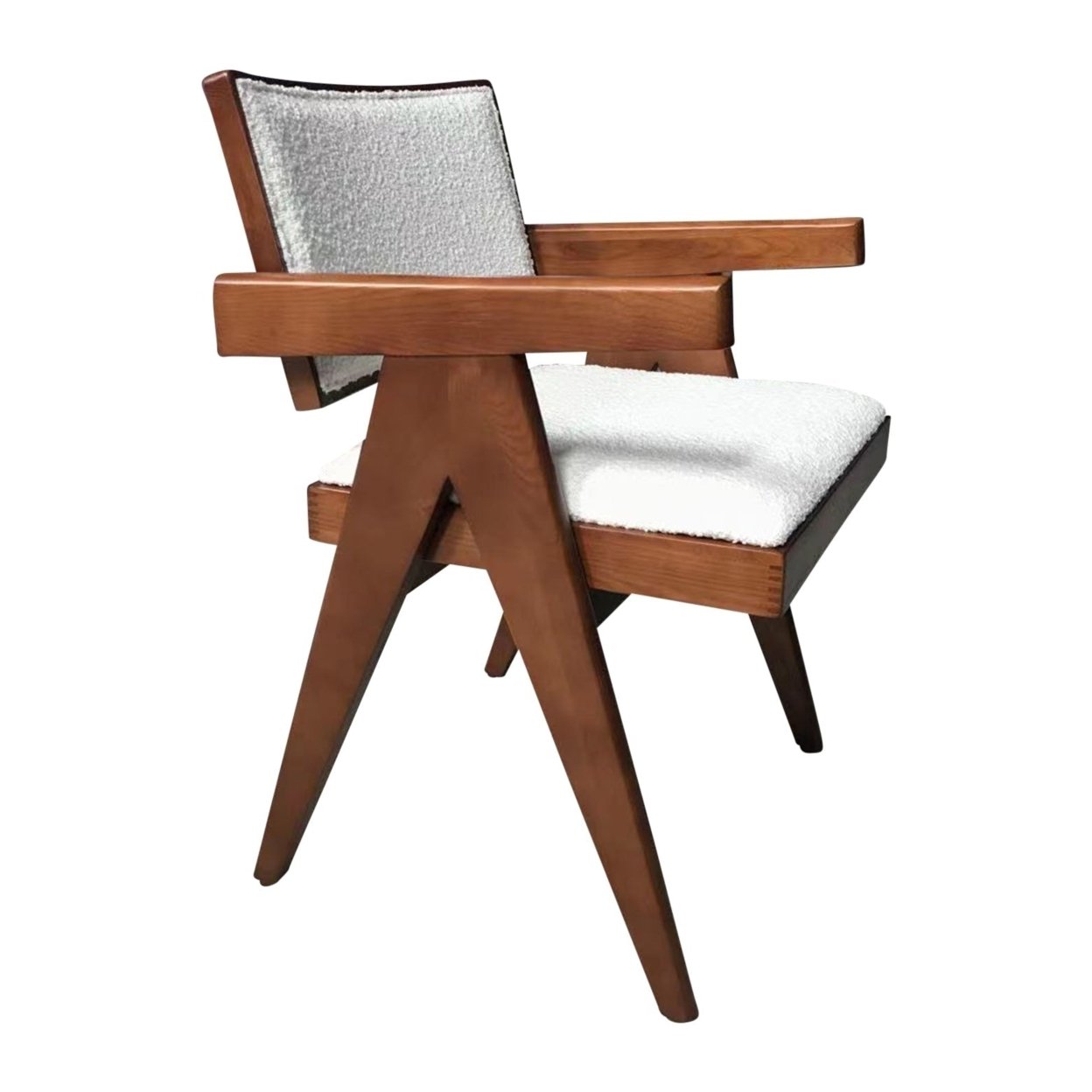 MaÃ¯a Dining Chair - Walnut & Boucle Fabric