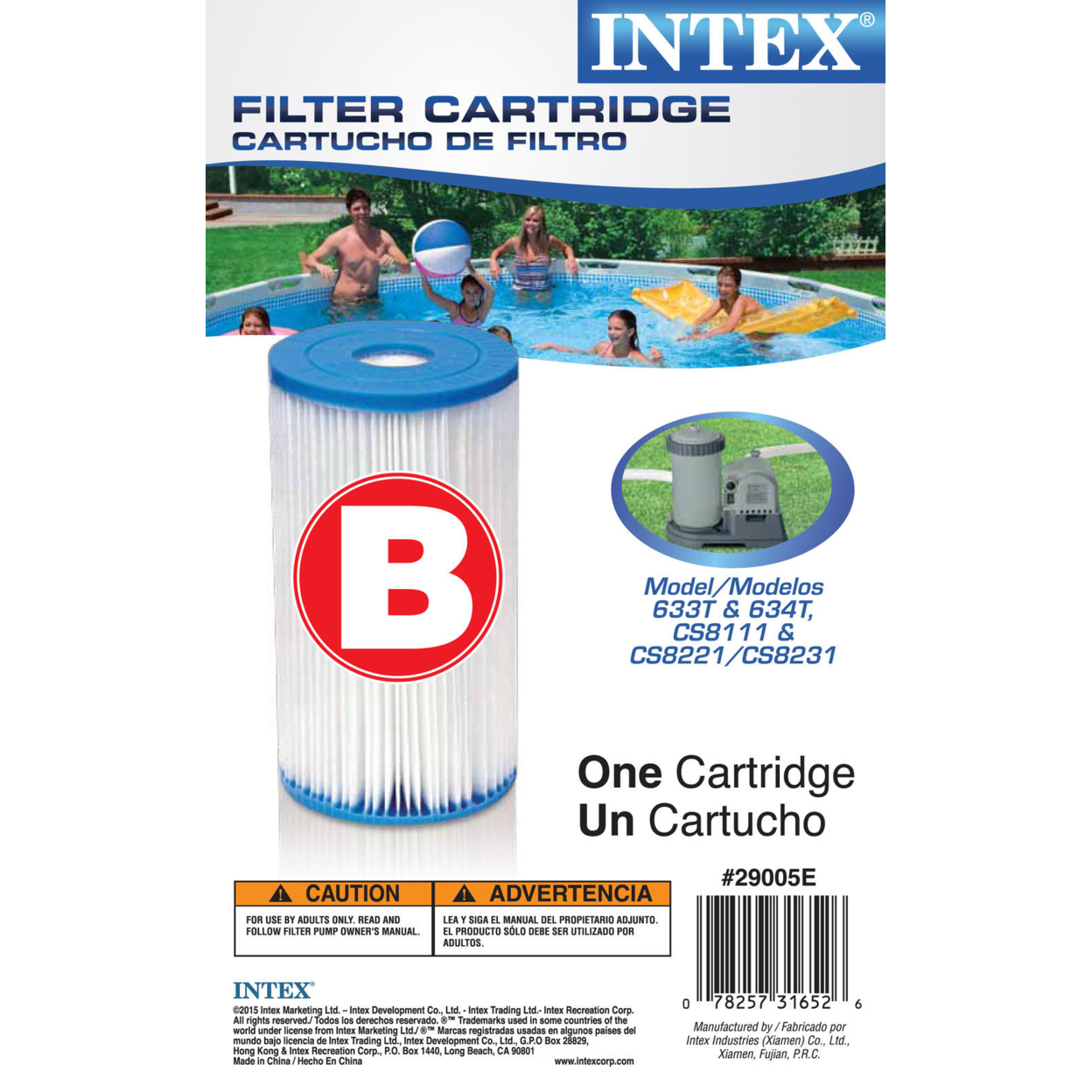 Intex Swimming Pool Easy Set Type B Replacement Filter Pump Cartridge , 29005E