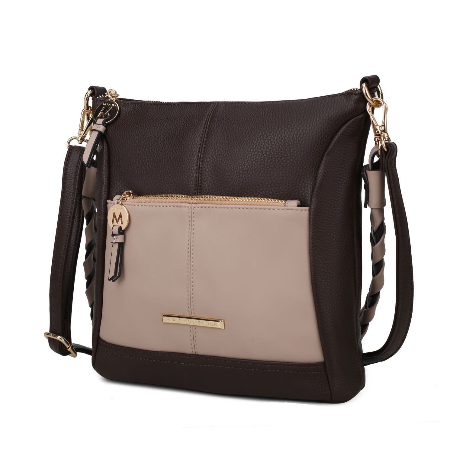 MKF Collection Nala Vegan Color-block Leather Women's Shoulder Bag By Mia K. - Coffee-taupe