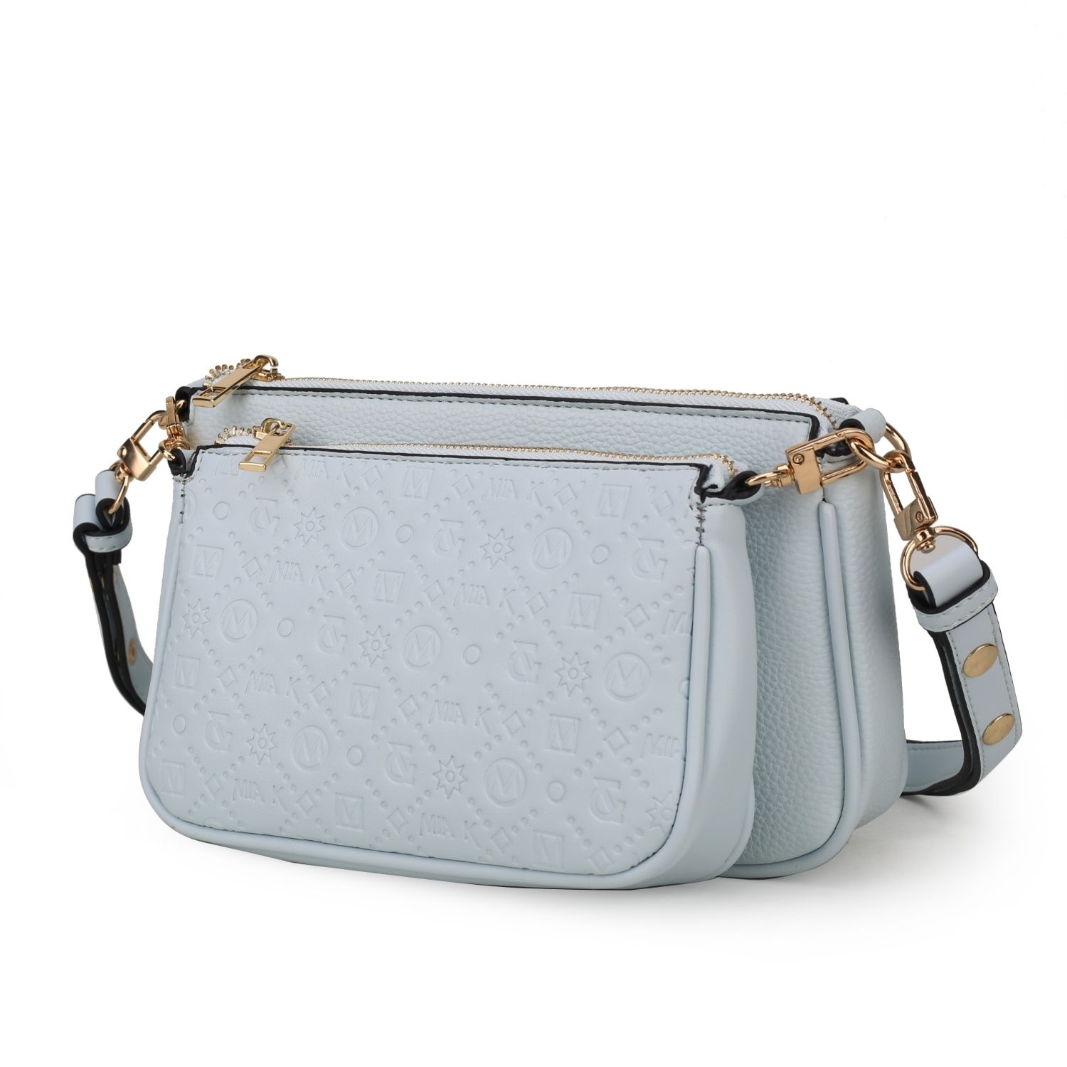 MKF Collection Dayla Vegan Leather Women's Shoulder Bag By Mia K -2 Pieces - Light Blue