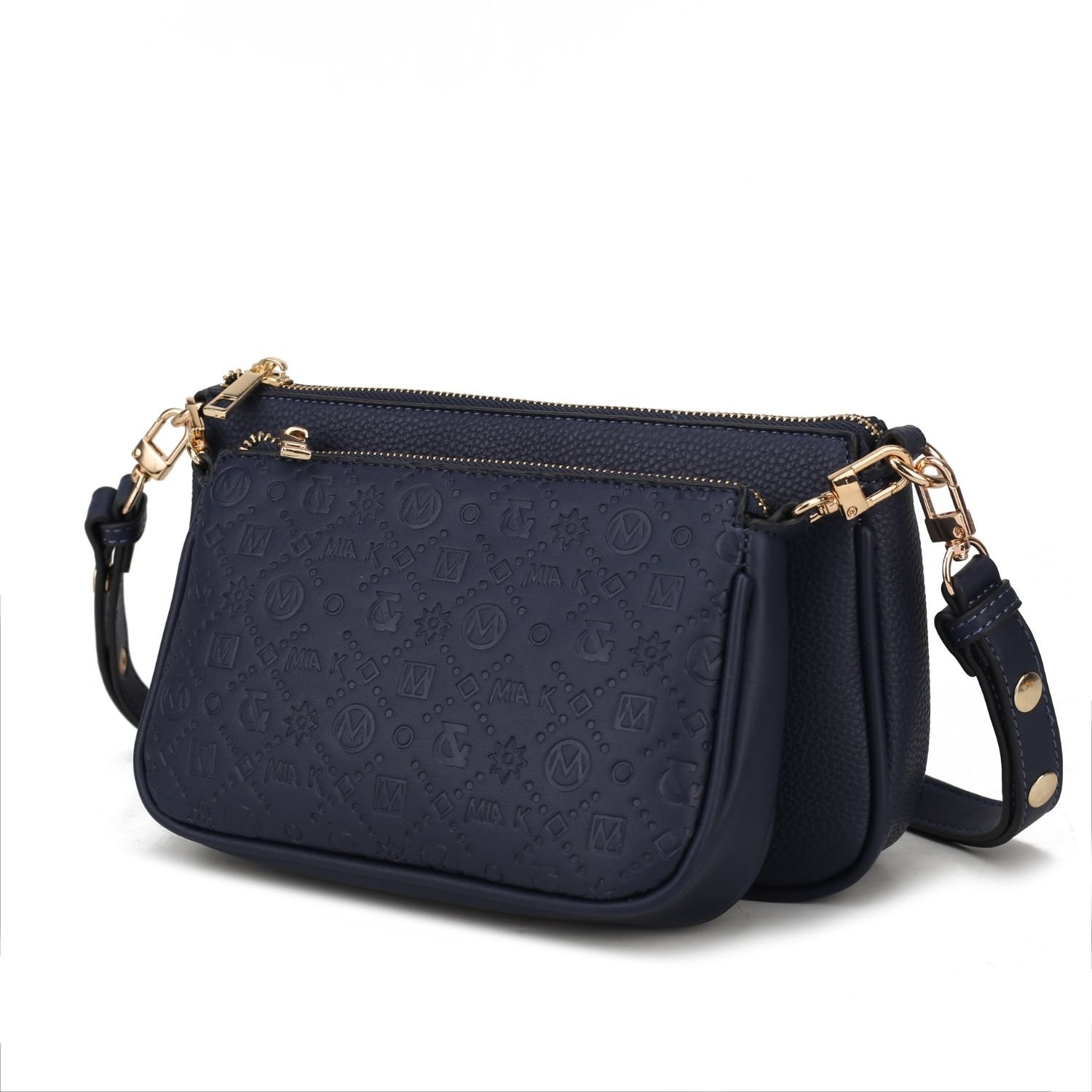 MKF Collection Dayla Vegan Leather Women's Shoulder Bag By Mia K -2 Pieces - Navy