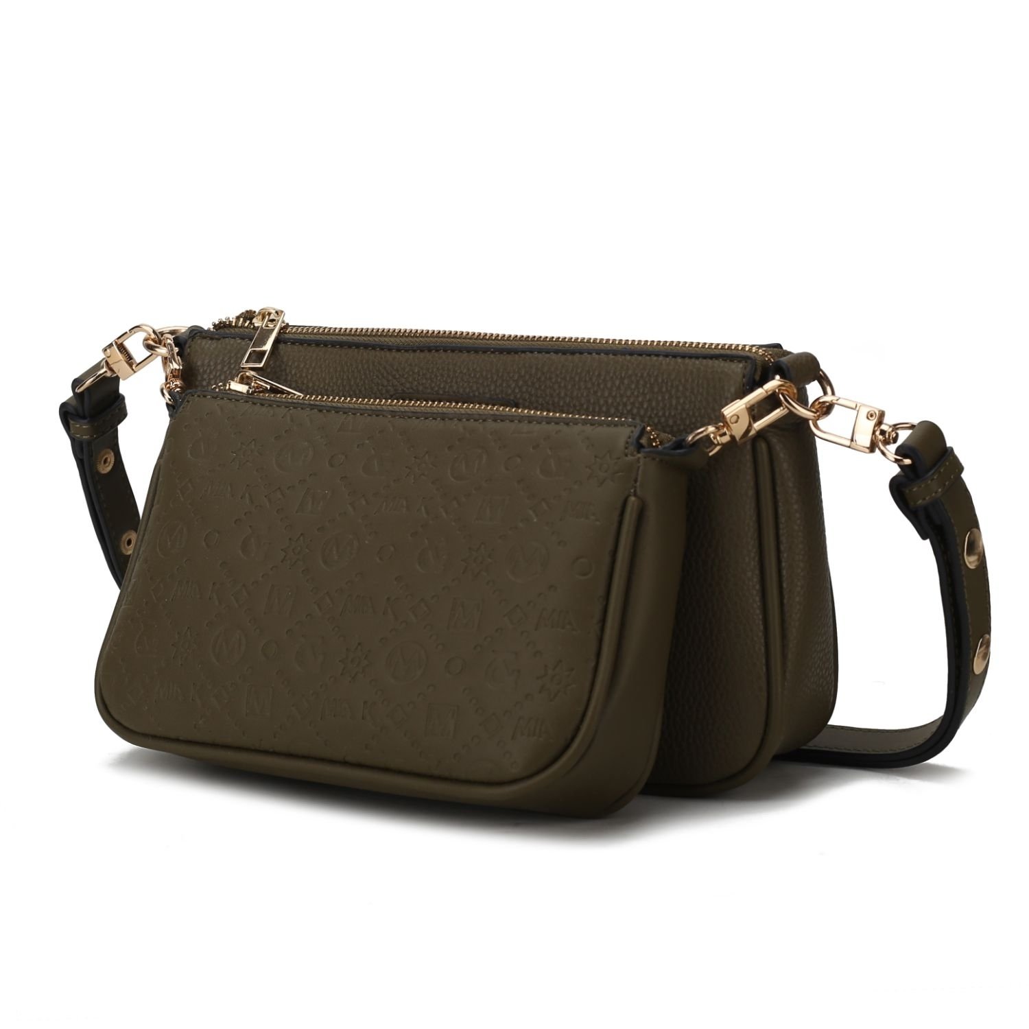 MKF Collection Dayla Vegan Leather Women's Shoulder Bag By Mia K -2 Pieces - Olive