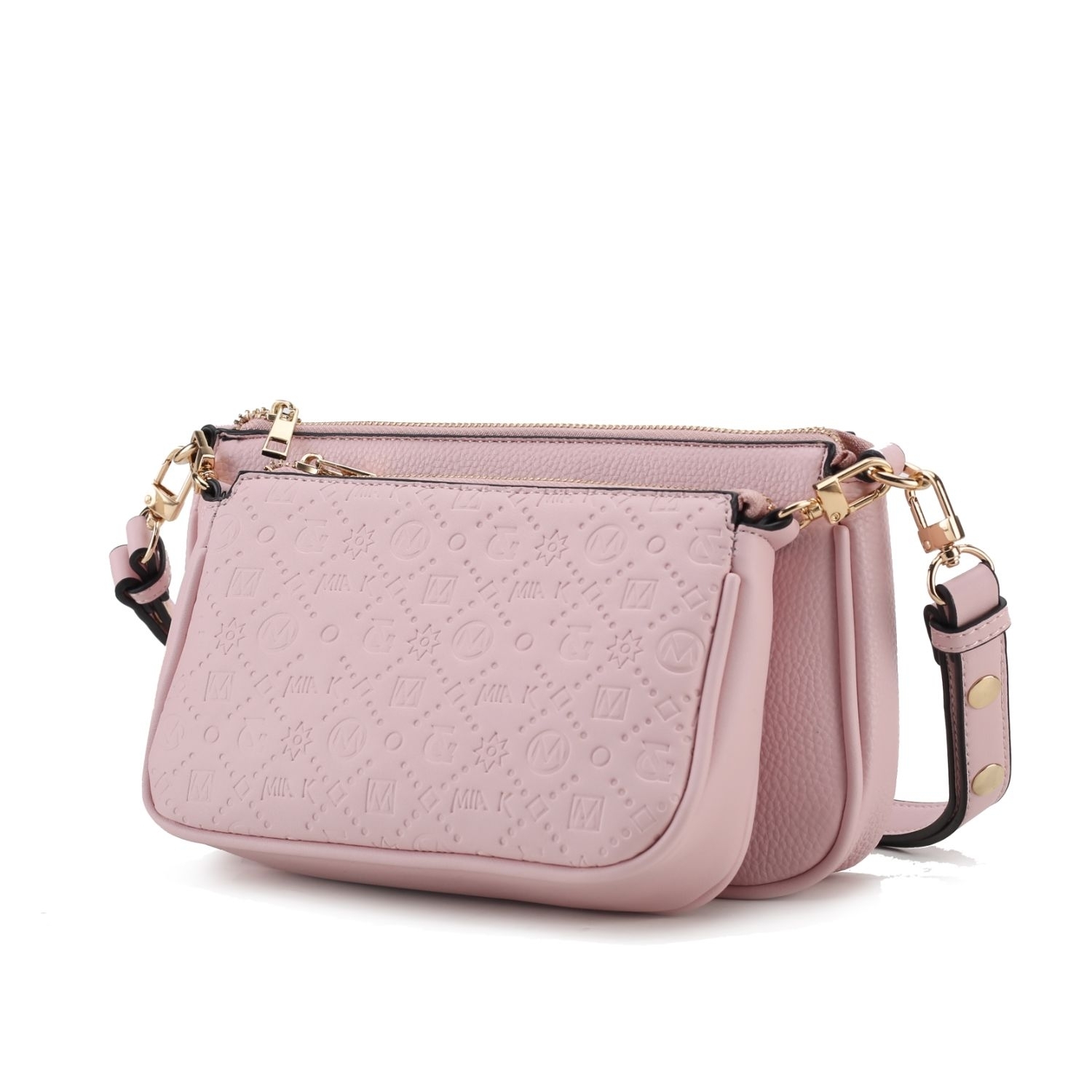 MKF Collection Dayla Vegan Leather Women's Shoulder Bag By Mia K -2 Pieces - Pink