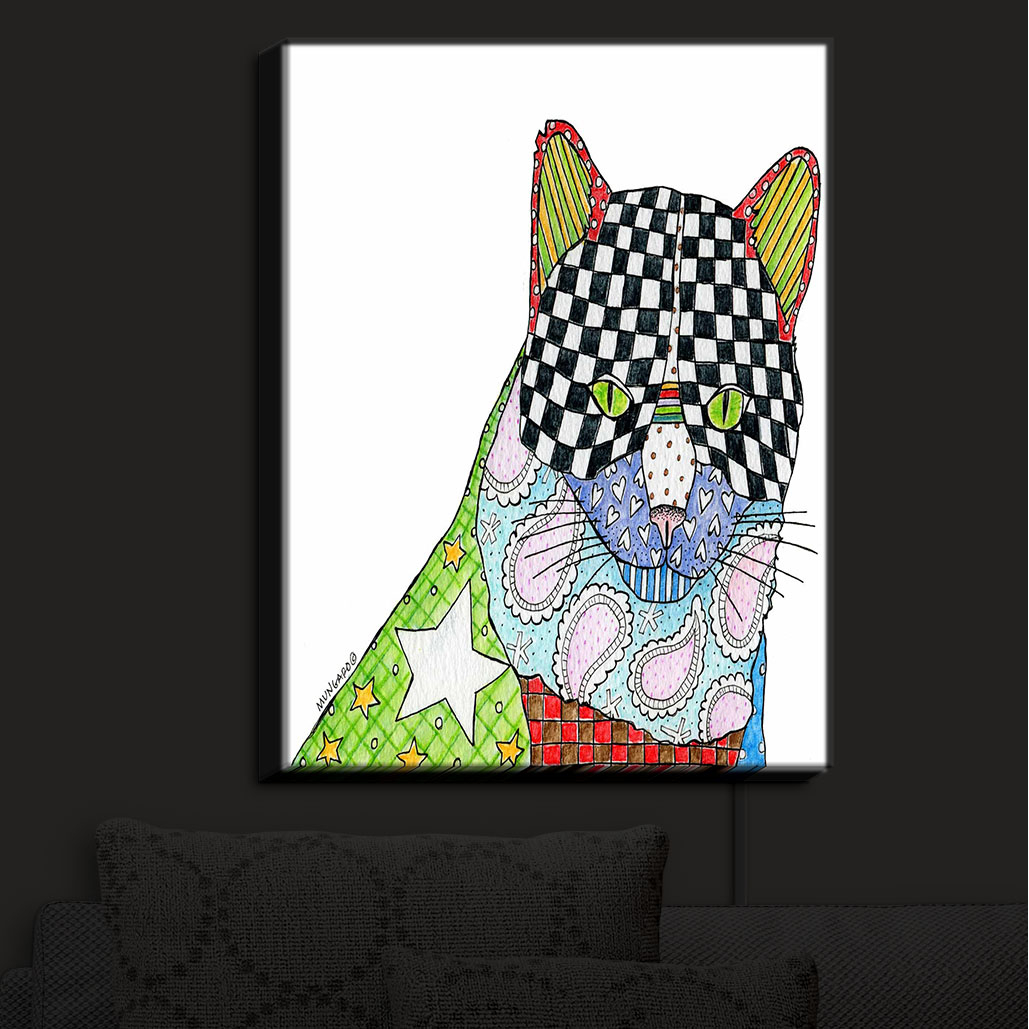 Illuminated Wall Art From DiaNoche by Marley Ungaro - Cat White - x-large 38 x 29
