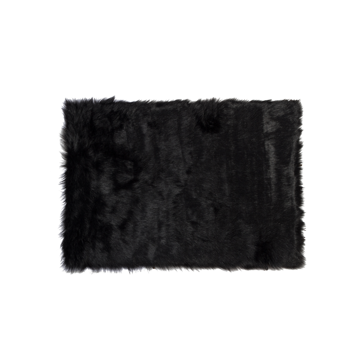 Hudson Faux Sheepskin Rug/Throw 5'x8' Black