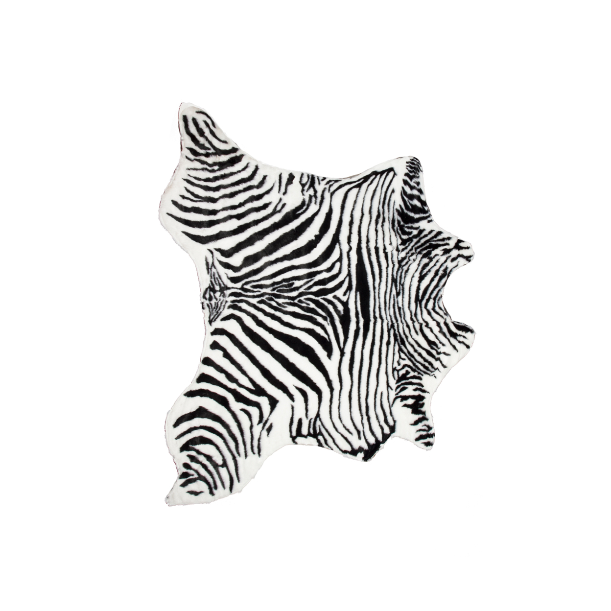 Faux Cowhide Rug/Throw 4 1/4"x5' Zebra Black White
