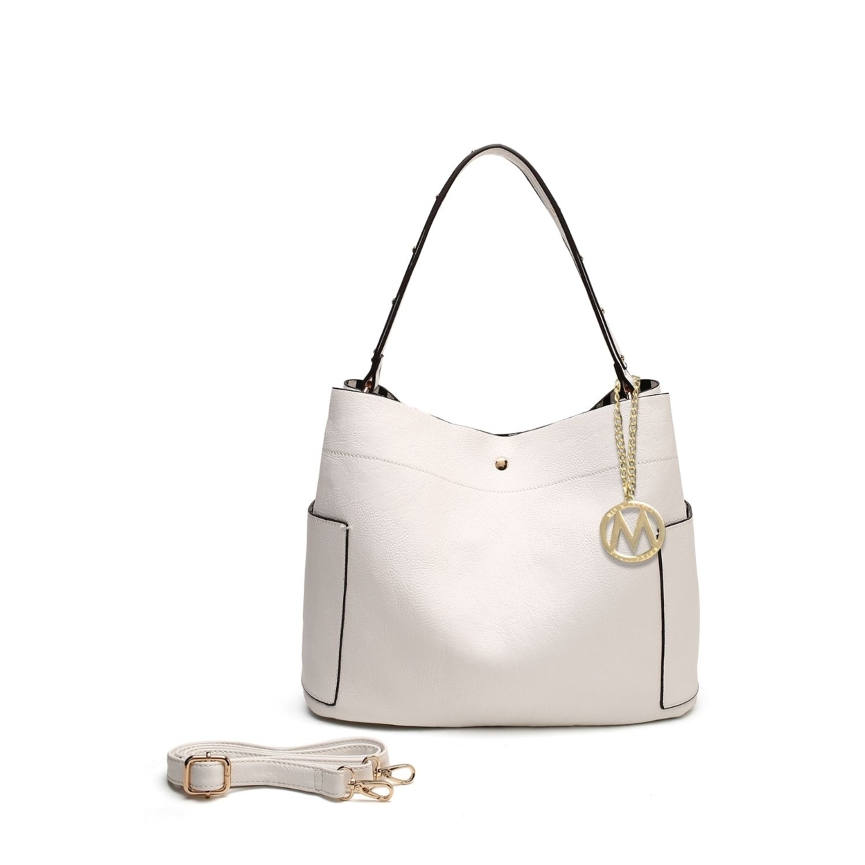 MKF Collection Sarahi 2 In 1 Fashion Hobo Handbag With Cross Body Pouch By Mia K. - White