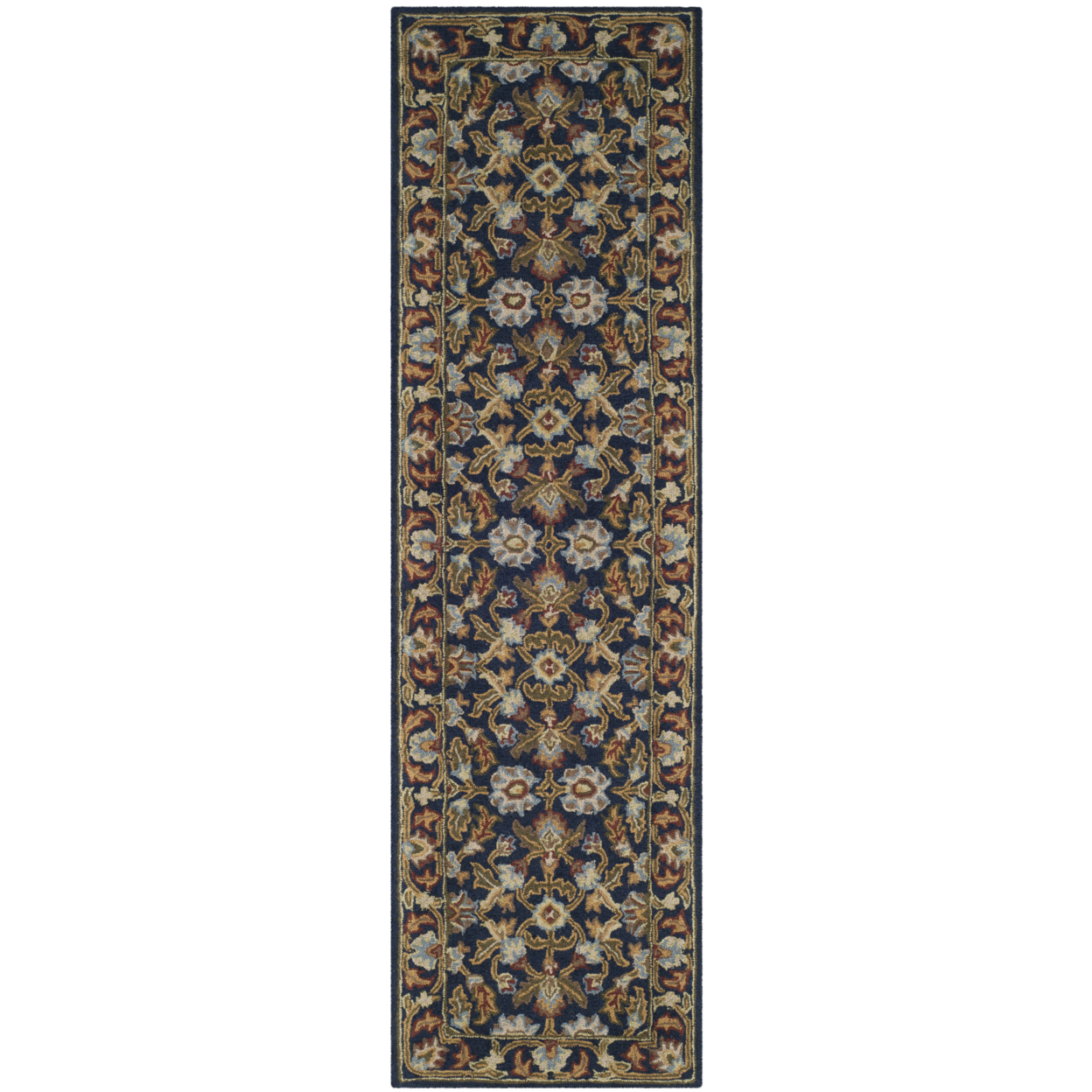 SAFAVIEH Blossom Collection BLM219A Handmade Navy Rug