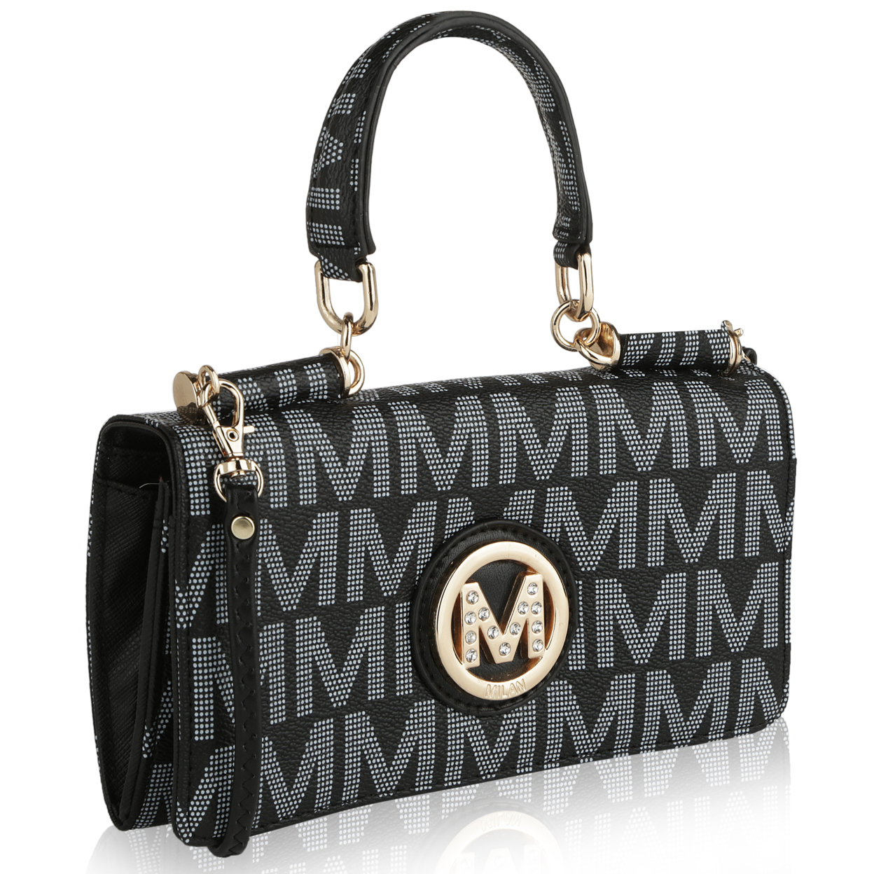 MKF Collection By Mia K. Yexi Milan M Signature Crossbody Handbag Wallet - Kat Brown