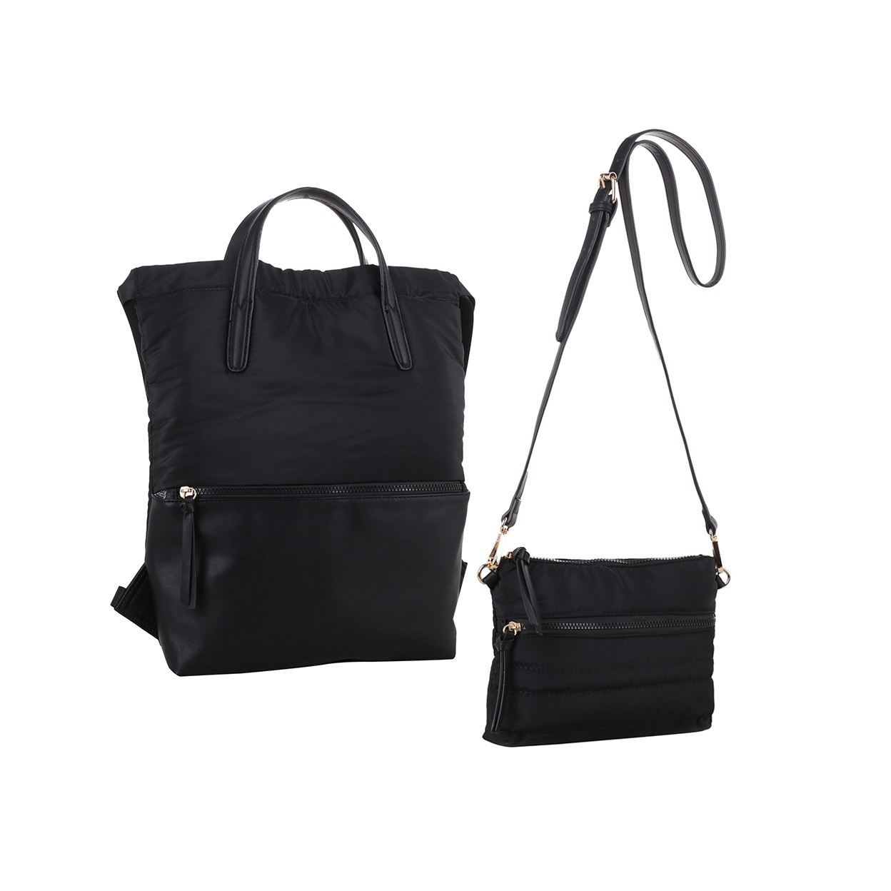 MKF Collection By Mia K. Buy Large Handbag, Get Crossbody Free - Black