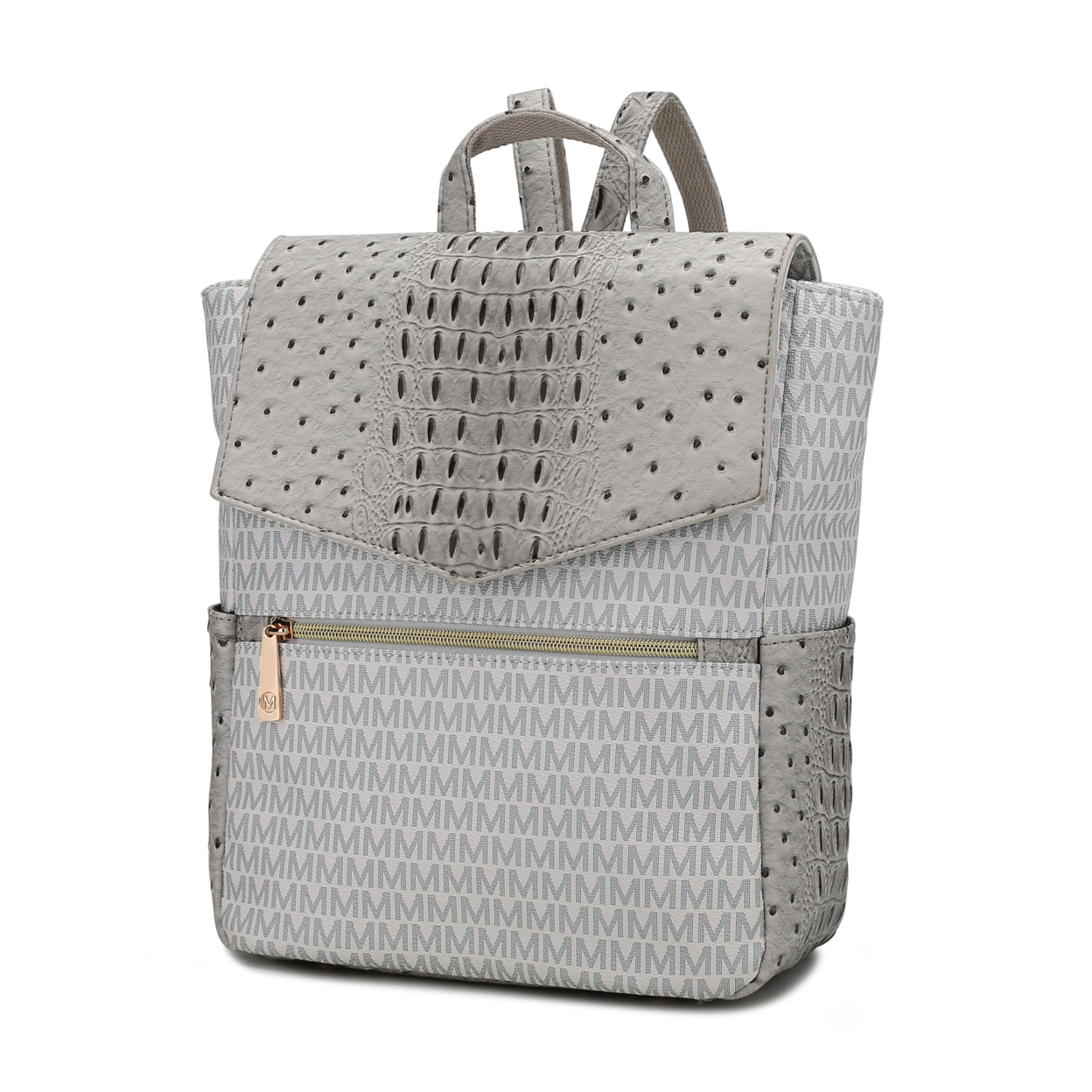 MKF Collection Leidy M Signature Croco Backpack - White