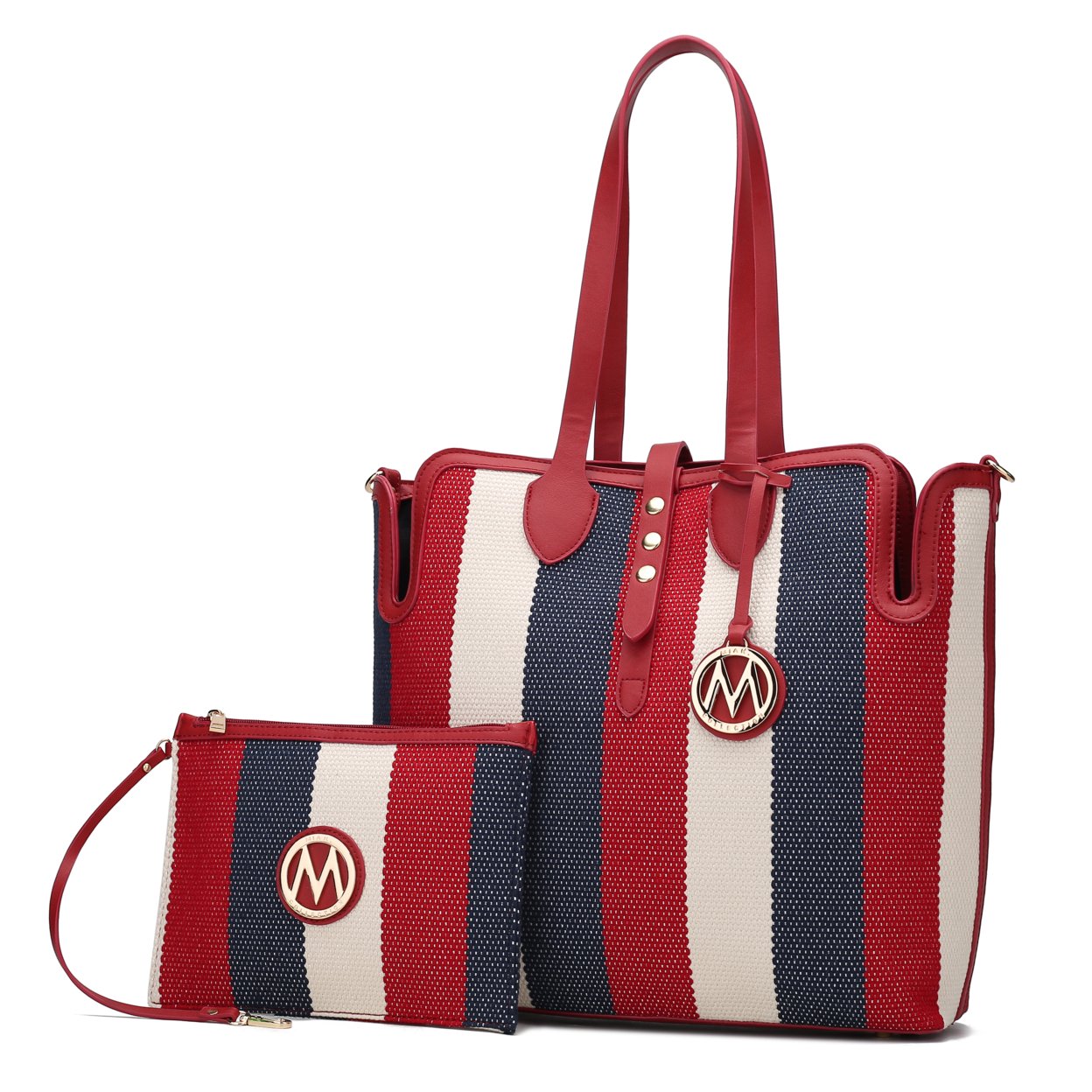 MKF Collection Juliana Oversize Tote Handbag & Wristlet By Mia K. - Red Combo