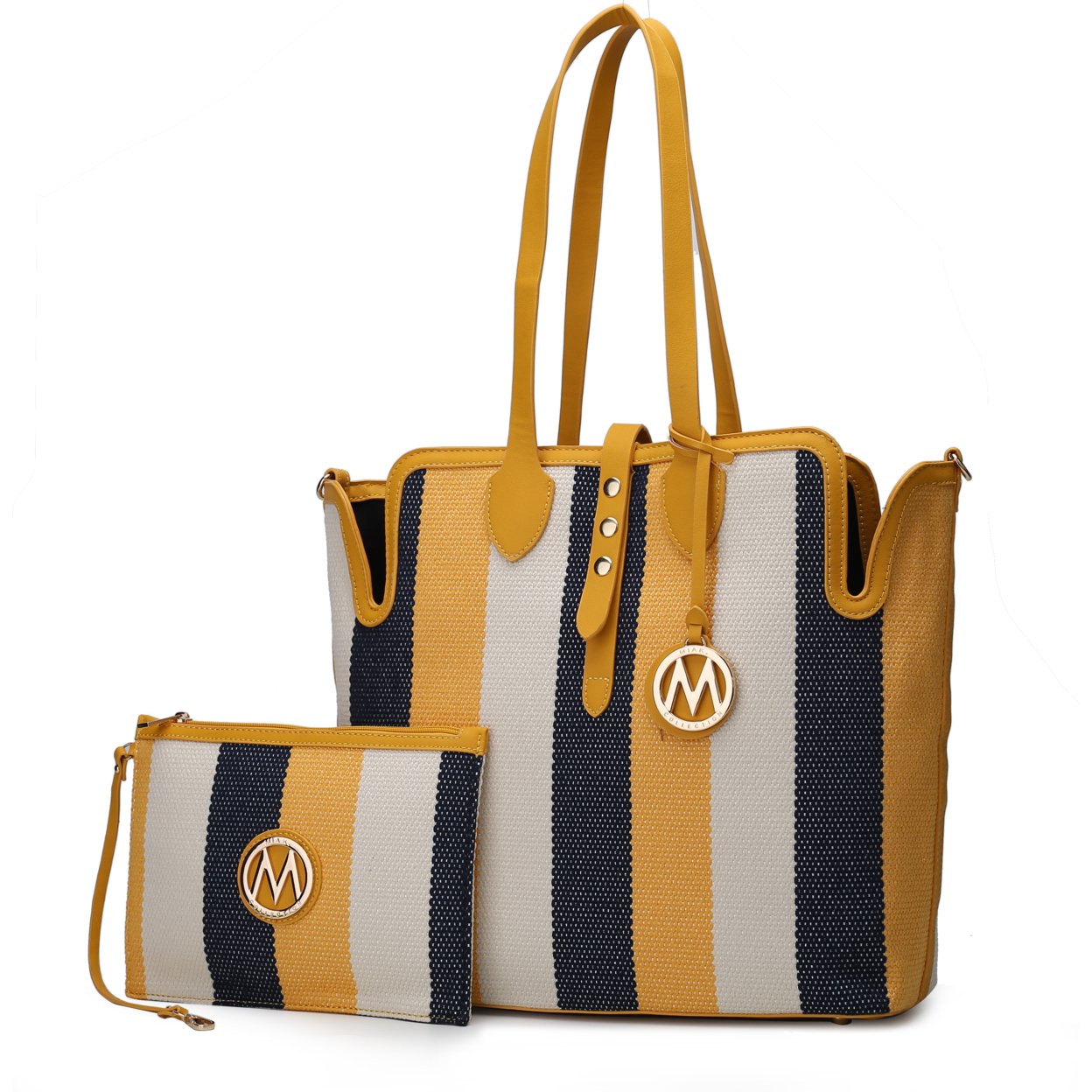MKF Collection Juliana Oversize Tote Handbag & Wristlet By Mia K. - Yellow Combo