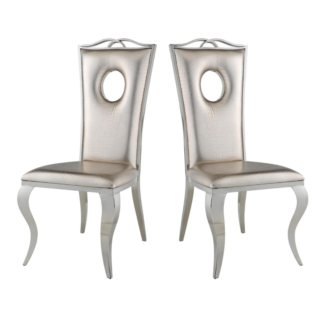 Zav 24 Inch Parson Style Dining Chair, Velvet, Tufted, Set Of 2, Gray- Saltoro Sherpi