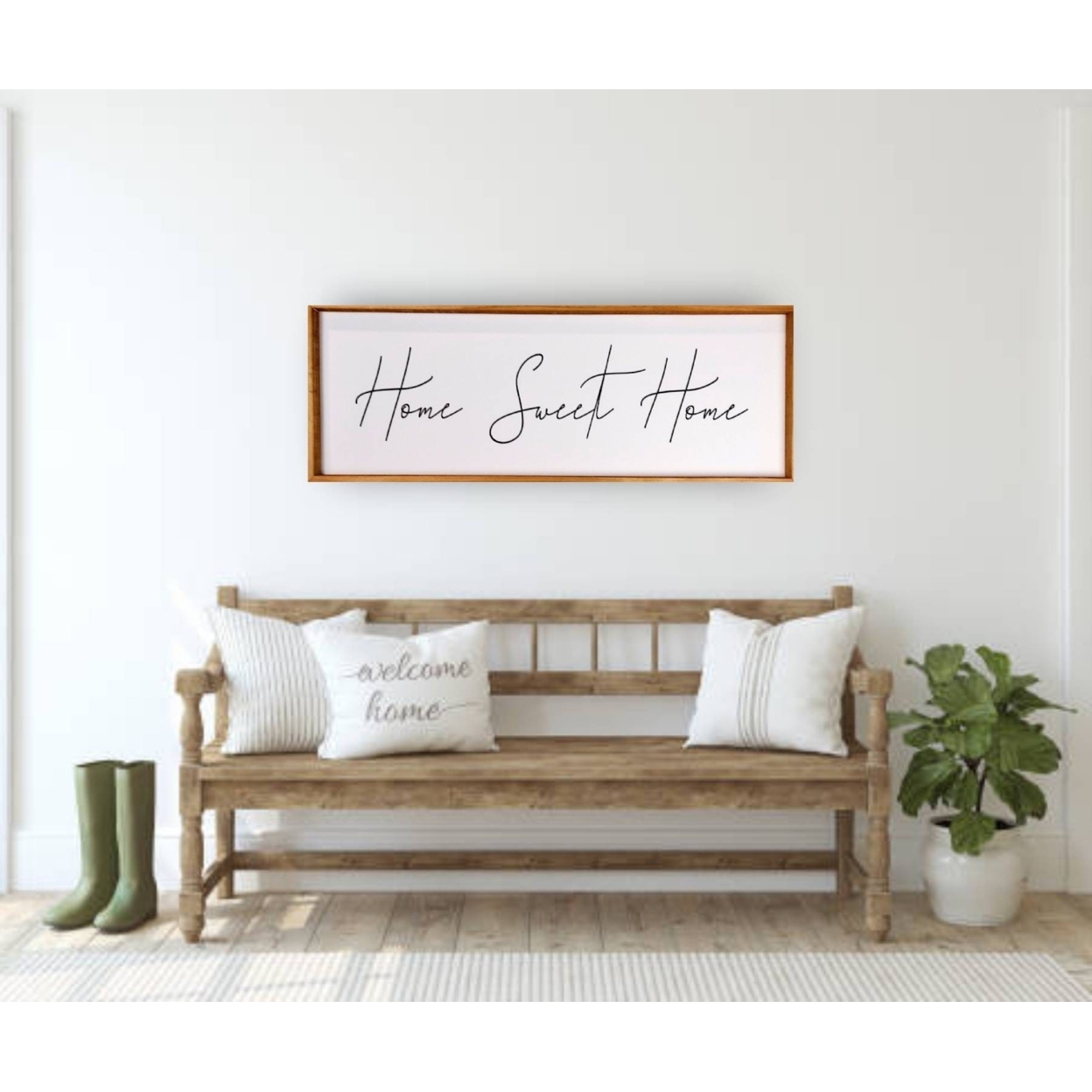 Home Sweet Home Sign - Canvas Wall Sign - Farmhouse Decor - Funny Sign - Rustic Decor - Canvas Wall Art - Framed Sign - Home Sign - Gray - grey