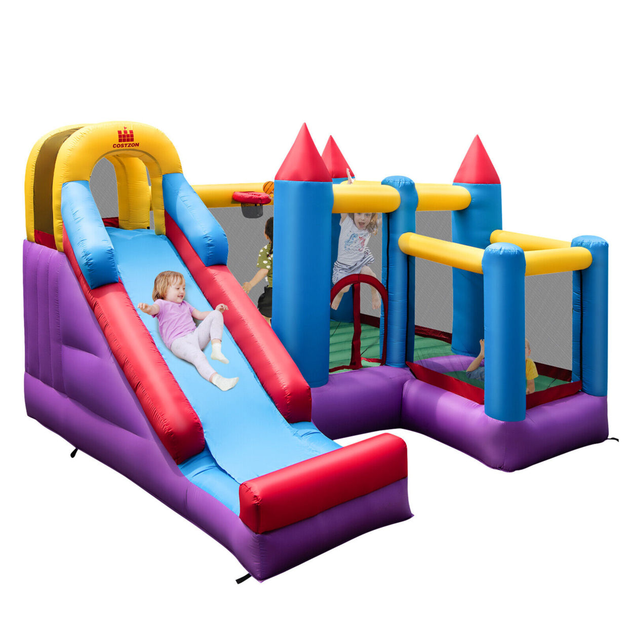 Inflatable Bounce House 5-in-1 Inflatable Bouncer Indoor & Outdoor Blower Excluded