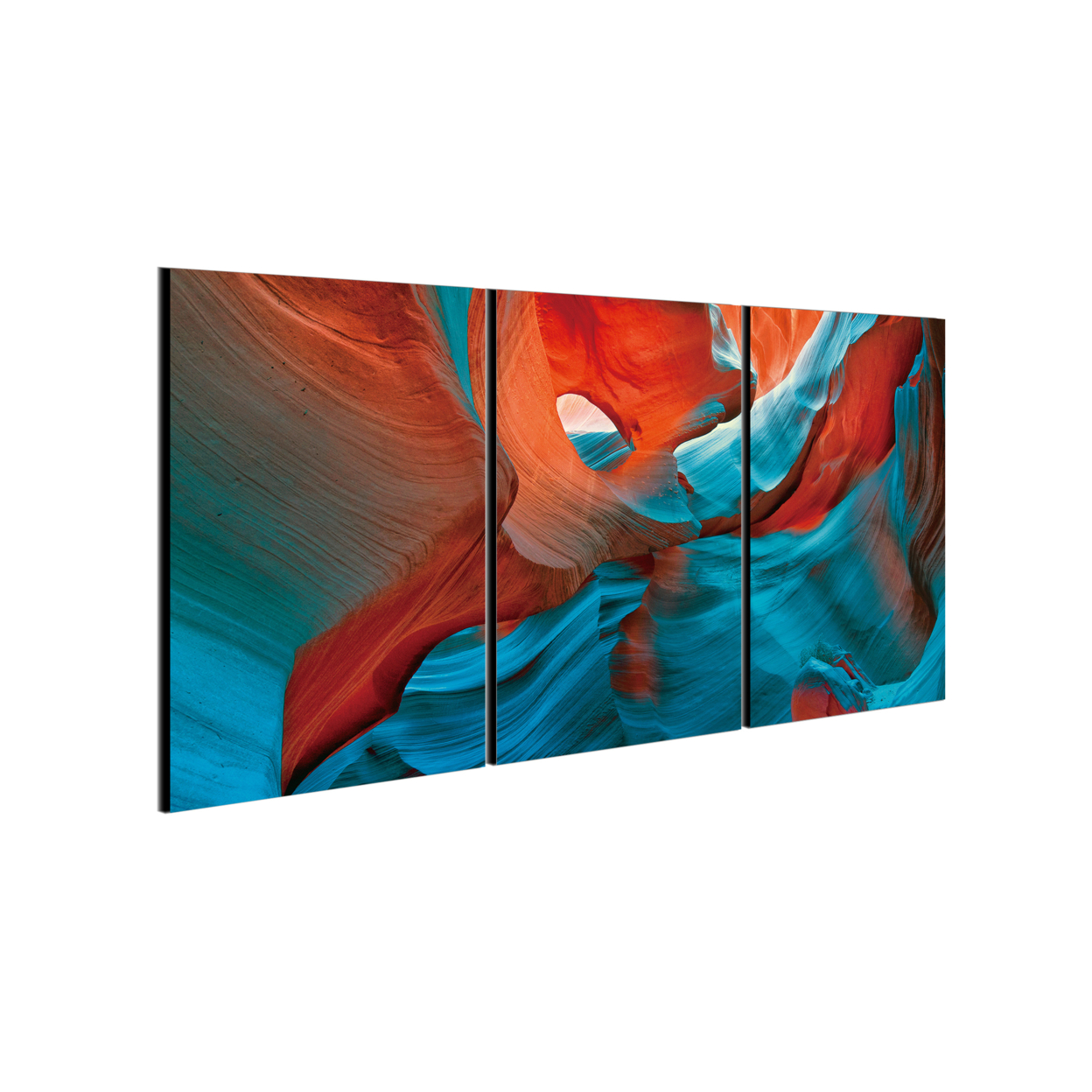 Enigma 3 Piece Wrapped Canvas Wall Art Print 20x40.5 Inches