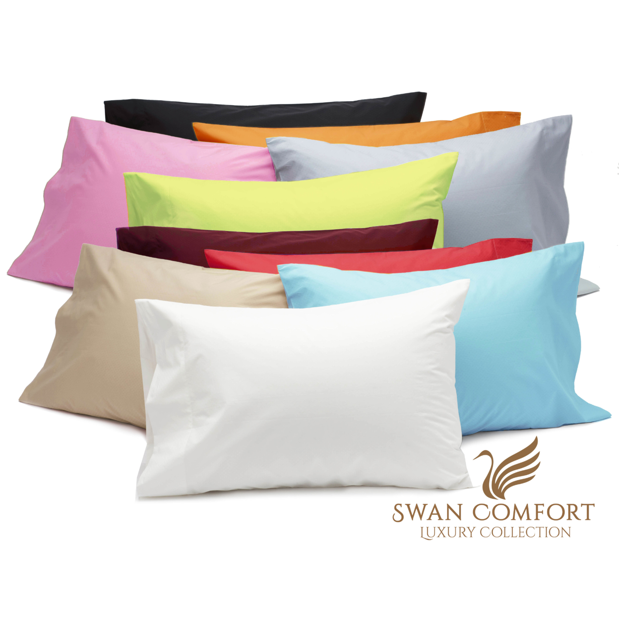 Swan Comfort Luxury Wrinkle & Fade Resistant Pillowcases ( Set of