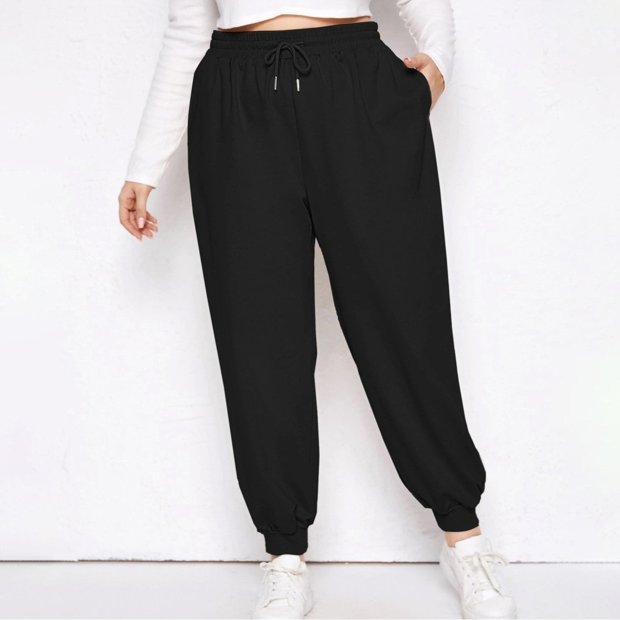 Fashion Casual Lace-up Solid Color Sports Pants Tie-leg Pants Loose Casual Trousers - Gray, Xl