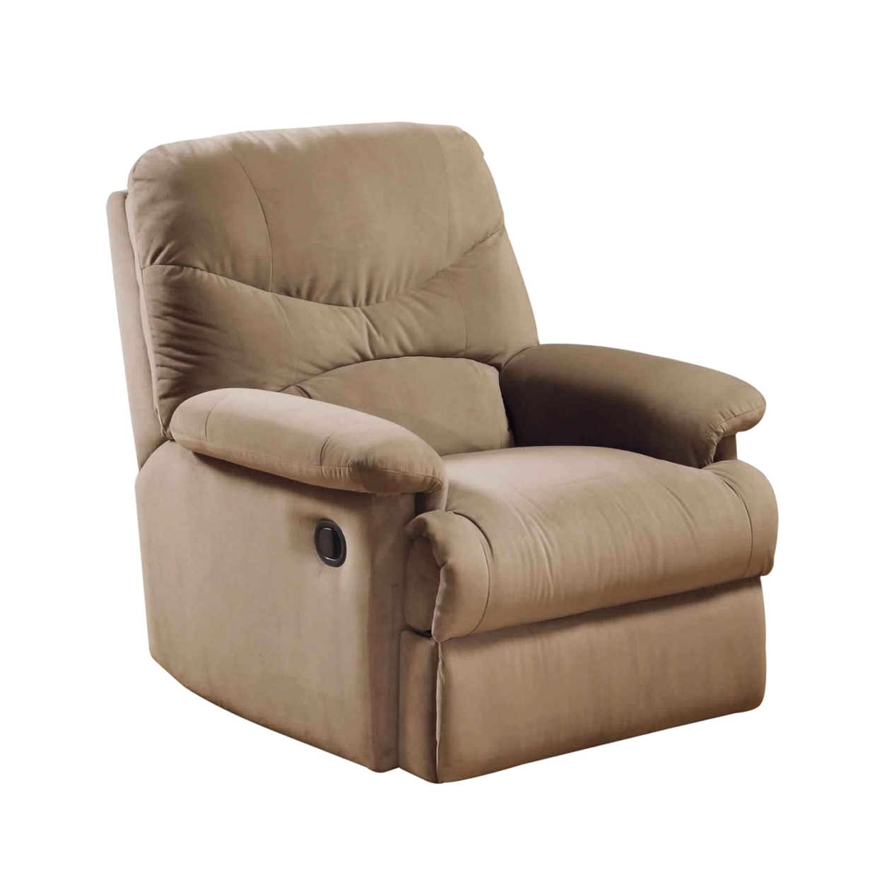 Deby 35 Inch Modern Motion Recliner Chair, Soft Microfiber Seat, Brown- Saltoro Sherpi