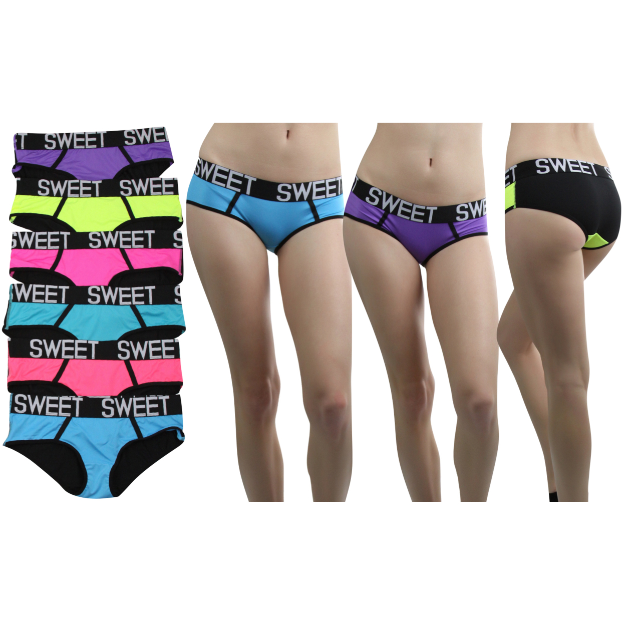 5-Pack Of Sports Bras Or 6-Pack Of Athletic Briefs - Sweet Waistband - S/M, Briefs