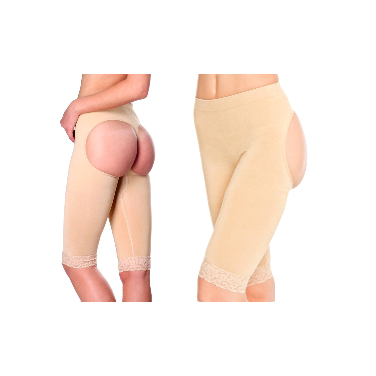Women's Butt Lifting Thigh Trimming Shapewear - Beige, L/XL