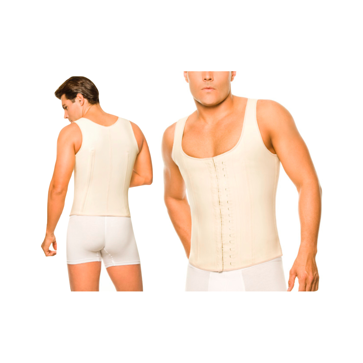 Men Waistcoat High-Compression Body Shaper In Regular And Plus Sizes - Nude, Large