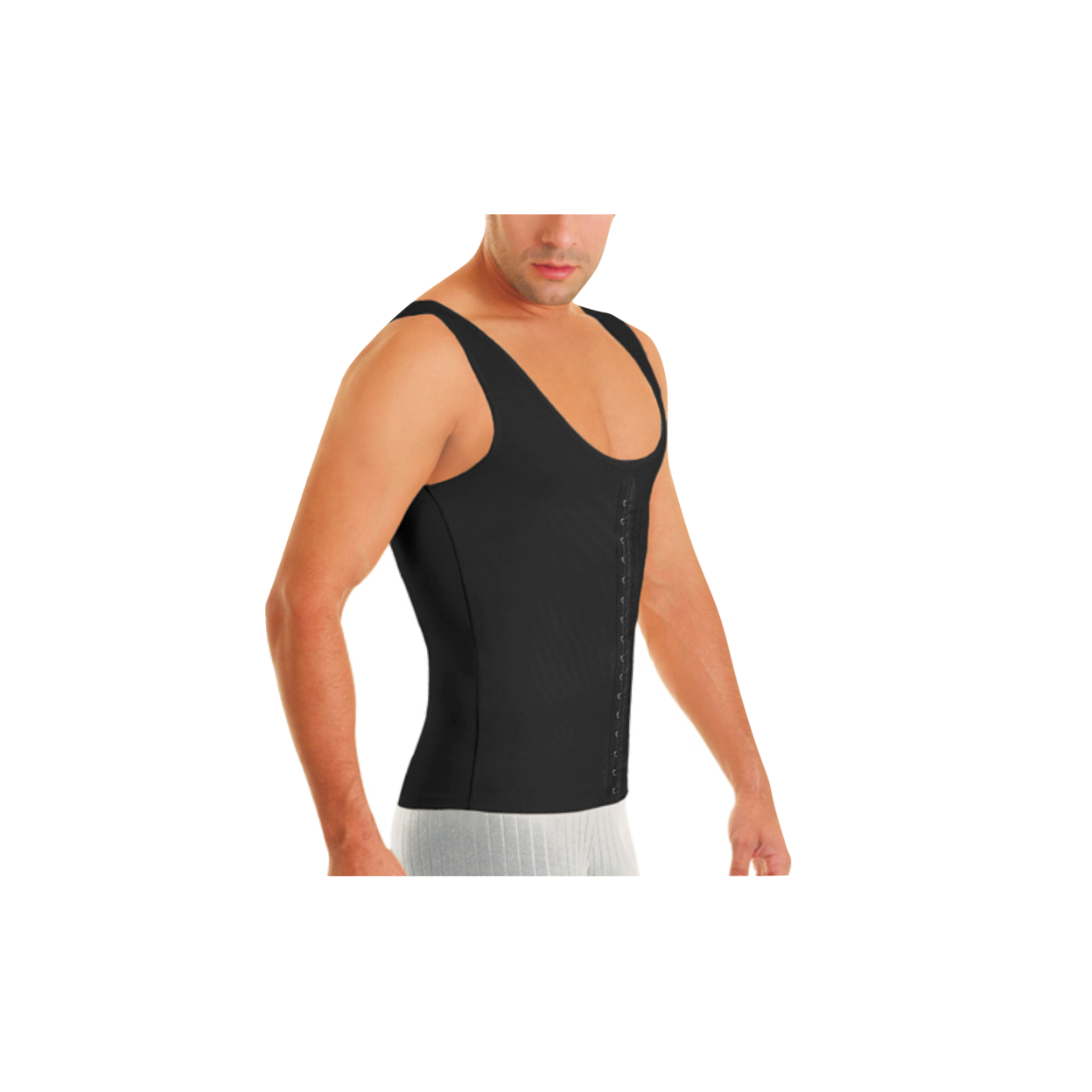 Men Waistcoat High-Compression Body Shaper In Regular And Plus Sizes - Black, Small