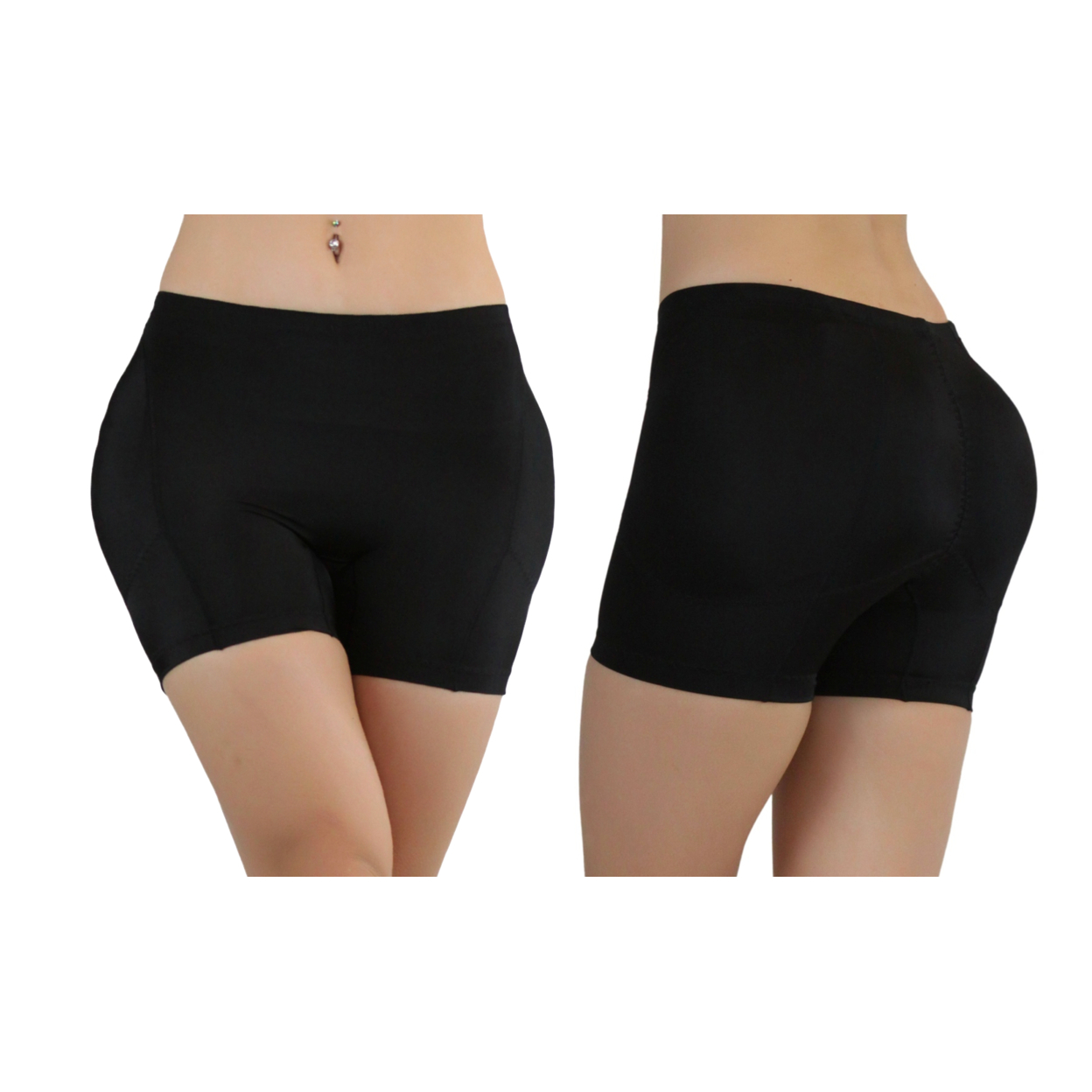 1 Or 2 Pack Of Women Butt And Hip Padded Shaper - Black, Medium
