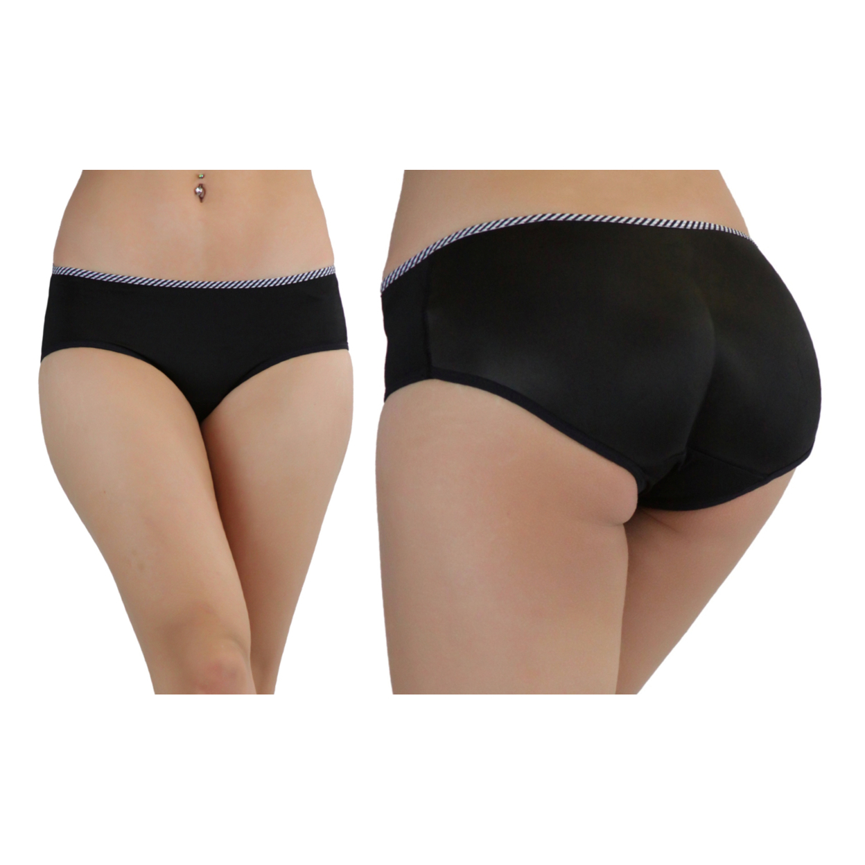 Women's Low-Rise Padded Panties - Beige, XL