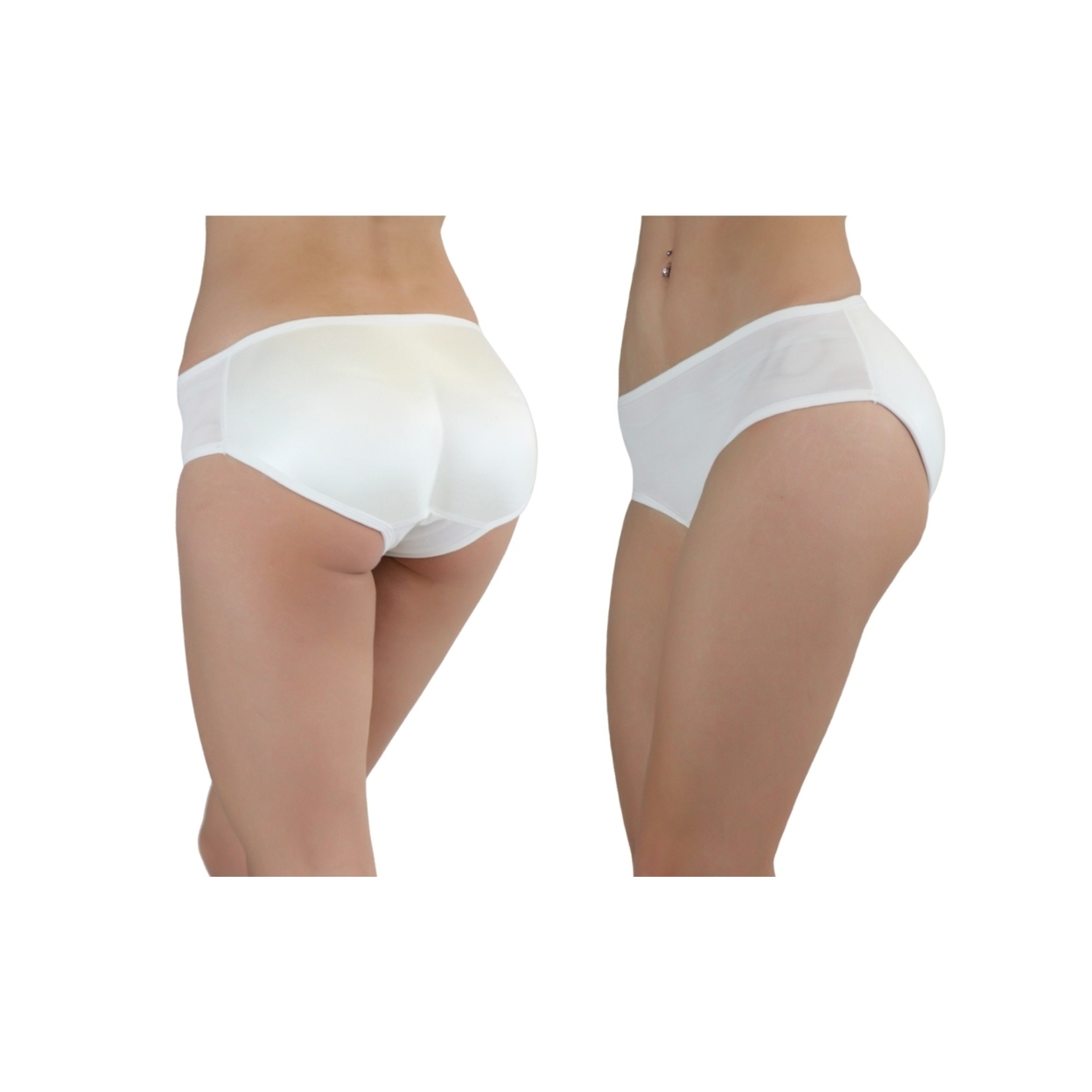 Women's Low-Rise Padded Panties - White, L