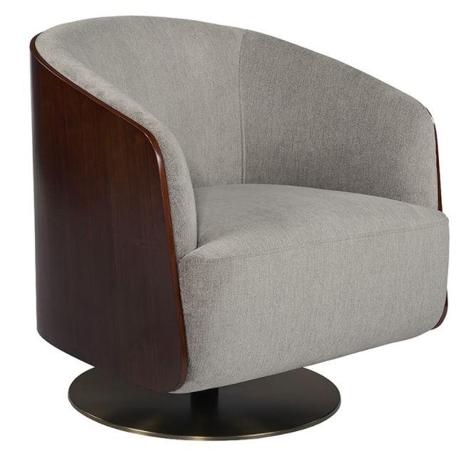 Accent Swivel Lounge Chair Wood Frame
