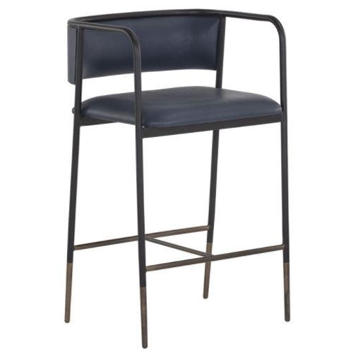 Admiral Blue Counter Bar Stool with Arms