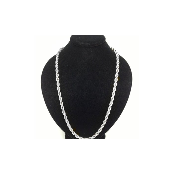 18k White Gold Filled Rope Chain All AGES Unisex Men Women Teens