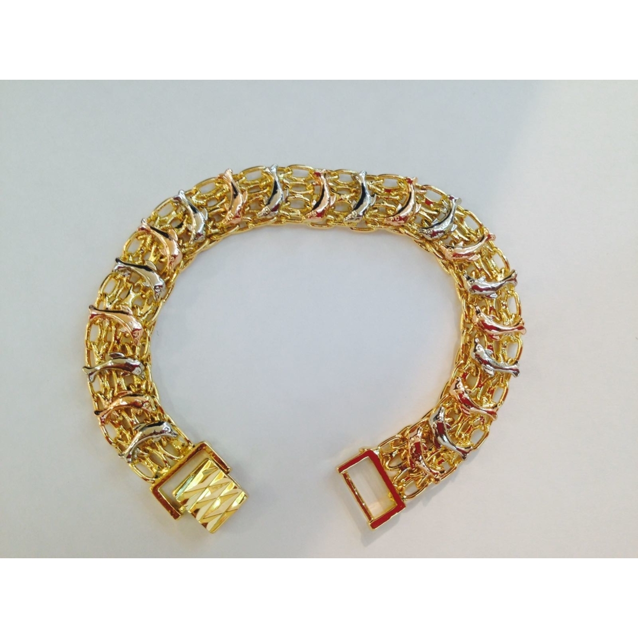 18k Gold Filled Tri Color Dolphin Bezmar Bracelet