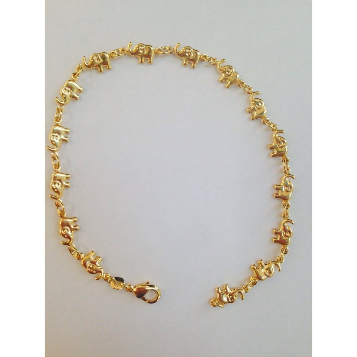 18k Gold Filled Elephant Bracelet Yellow