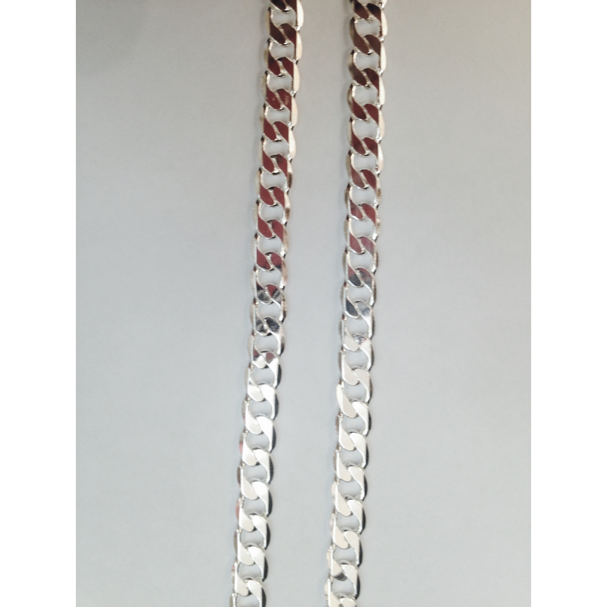 White Gold Filled Unisex Cuban Link Chain 24''
