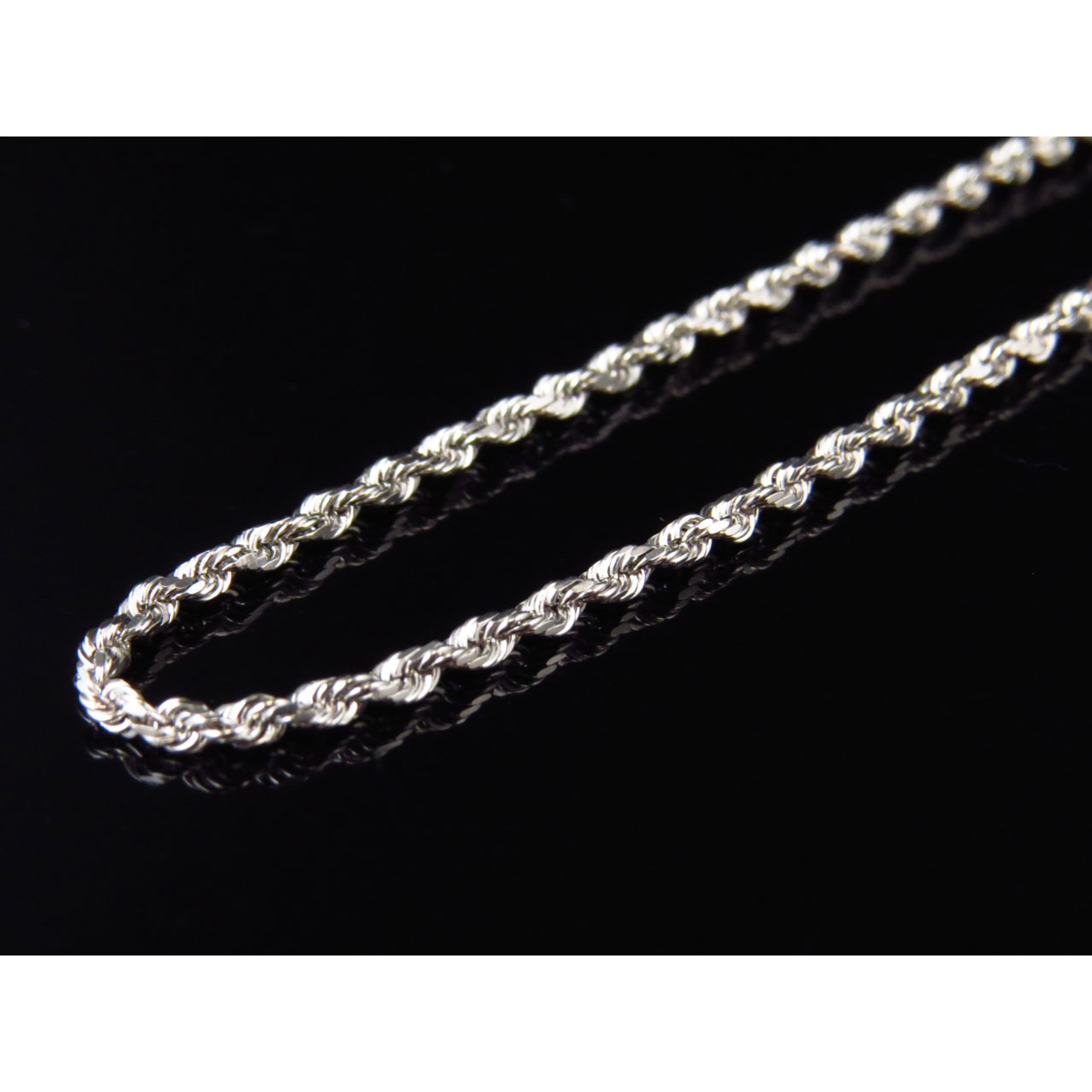 14K White Gold 2MM Rope Chain 24